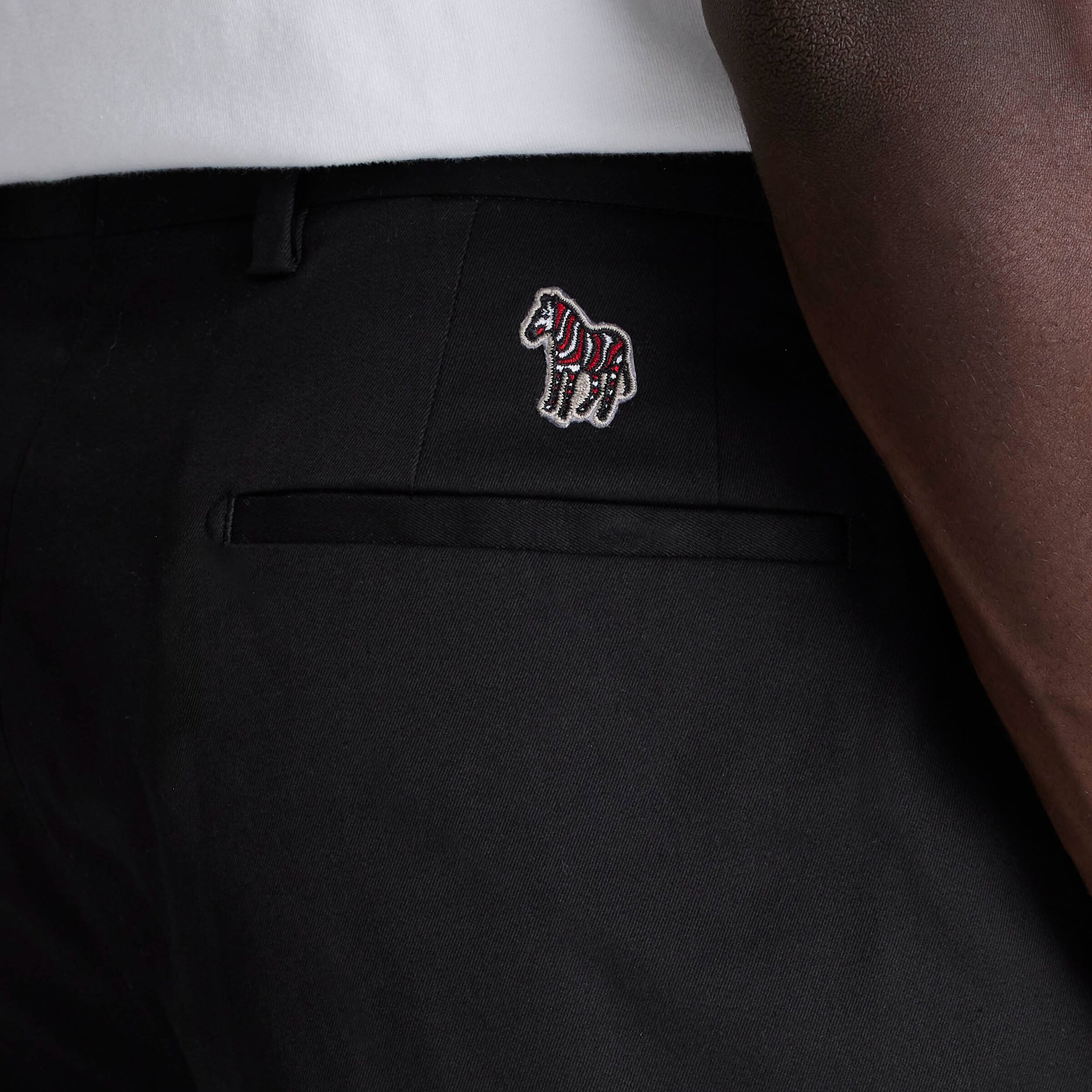 Manchester United x Paul Smith Mens Straight Fit Chinos Black Noir Détail [4-7]