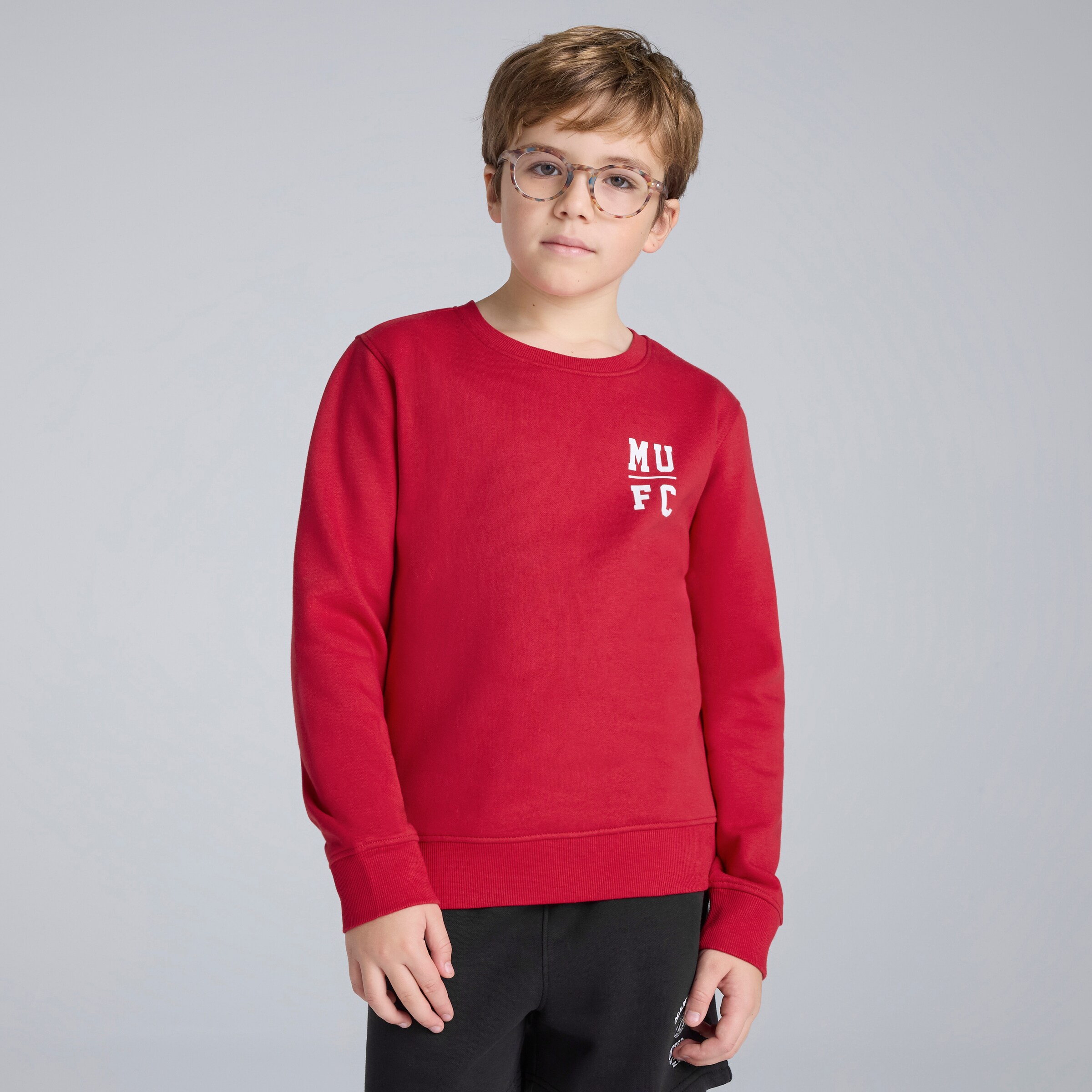 Manchester United Kids Varsity Back Print Sweatshirt Red Red Detail [2-4]