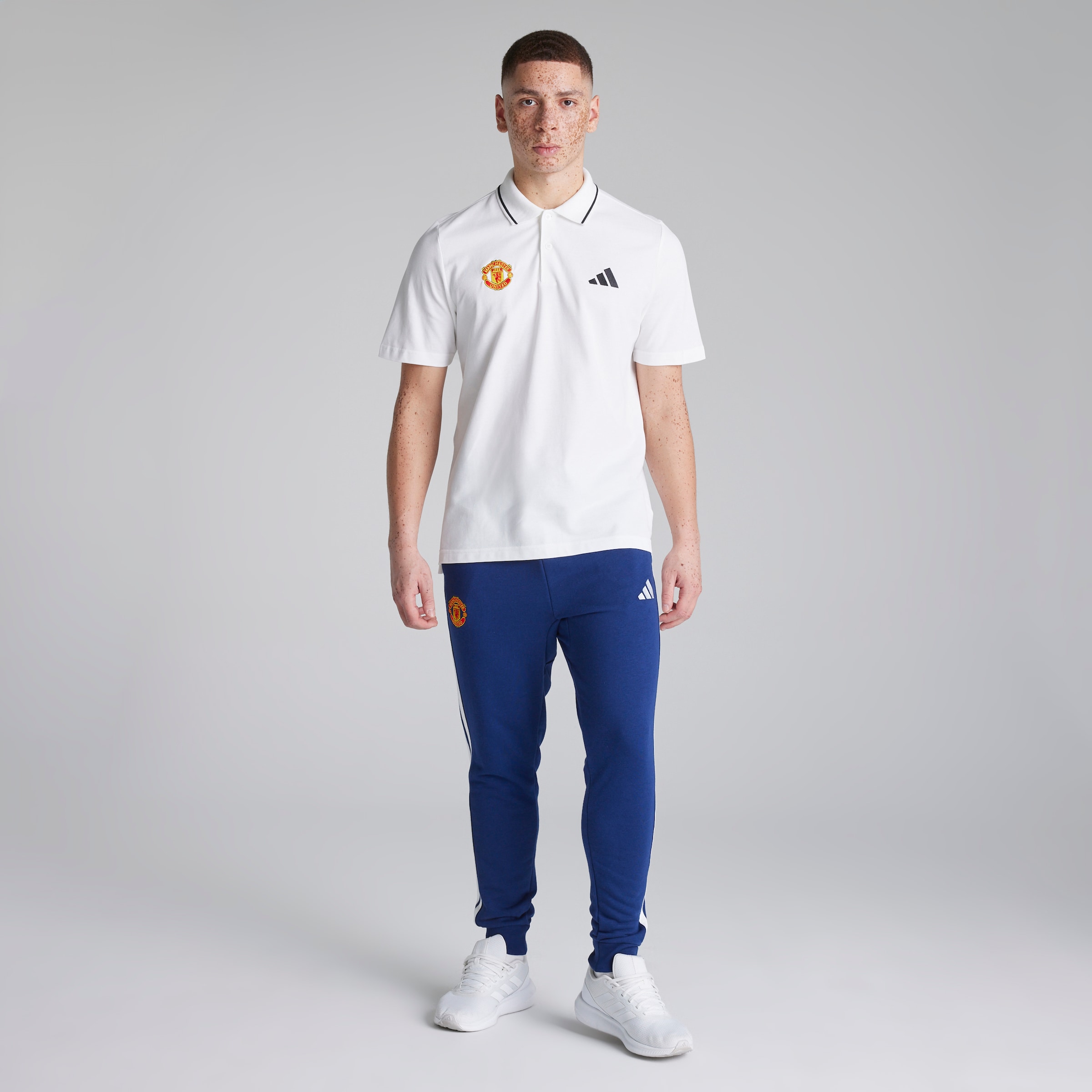 Manchester United x adidas Essentials Pique Polo Shirt White White Detail [3-5]