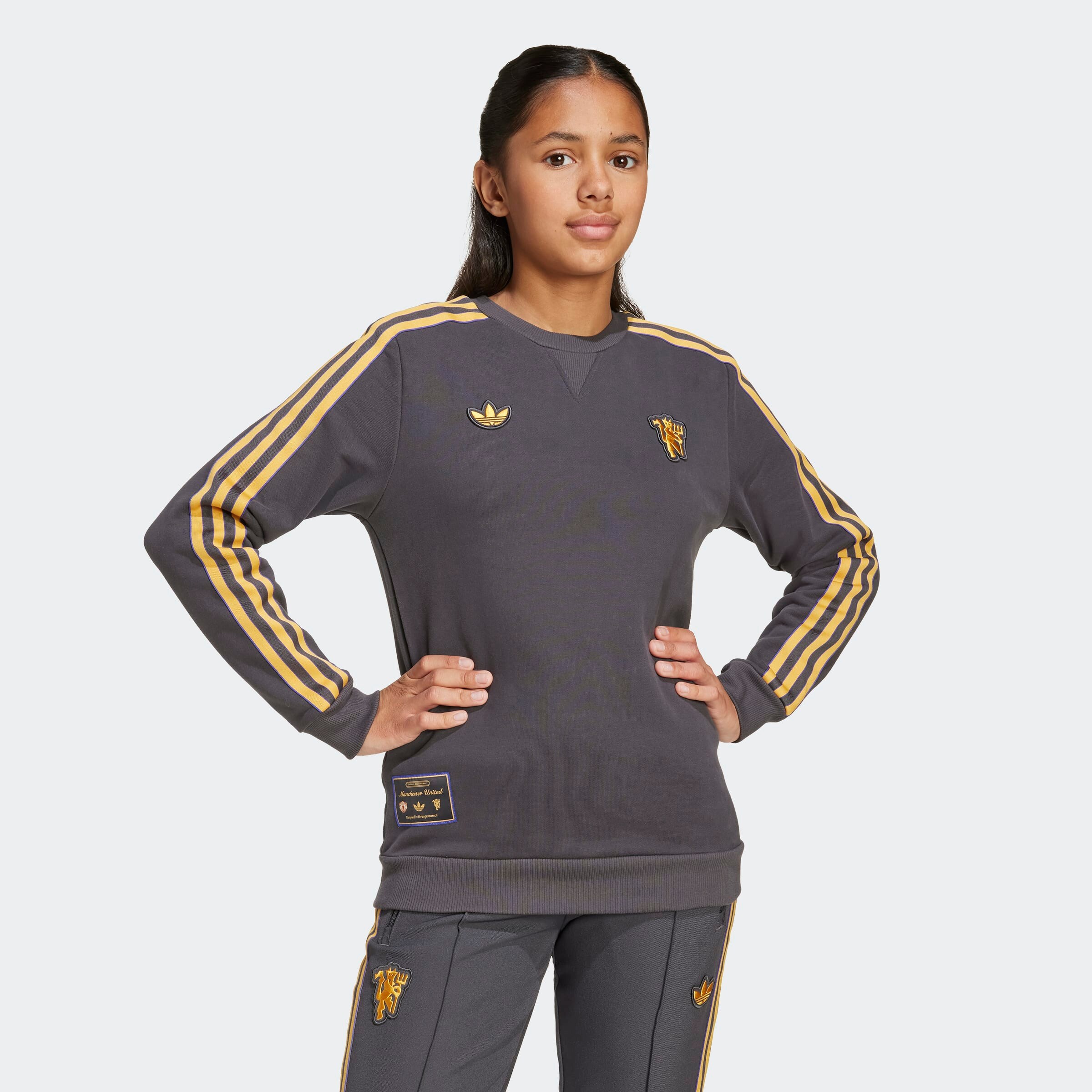 Manchester United Terrace Icons Sweatshirt Kids Noir Détail [3-9]