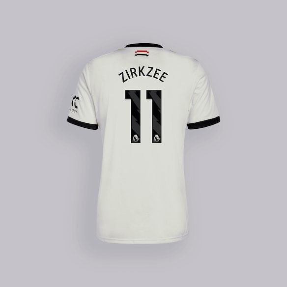 Manchester United 24/25 Third Jersey with Zirkzee 11 EPL Printing & Badge White