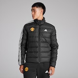 Manchester United x adidas Mens Essentials 3-Stripes Light Down Jacket Black