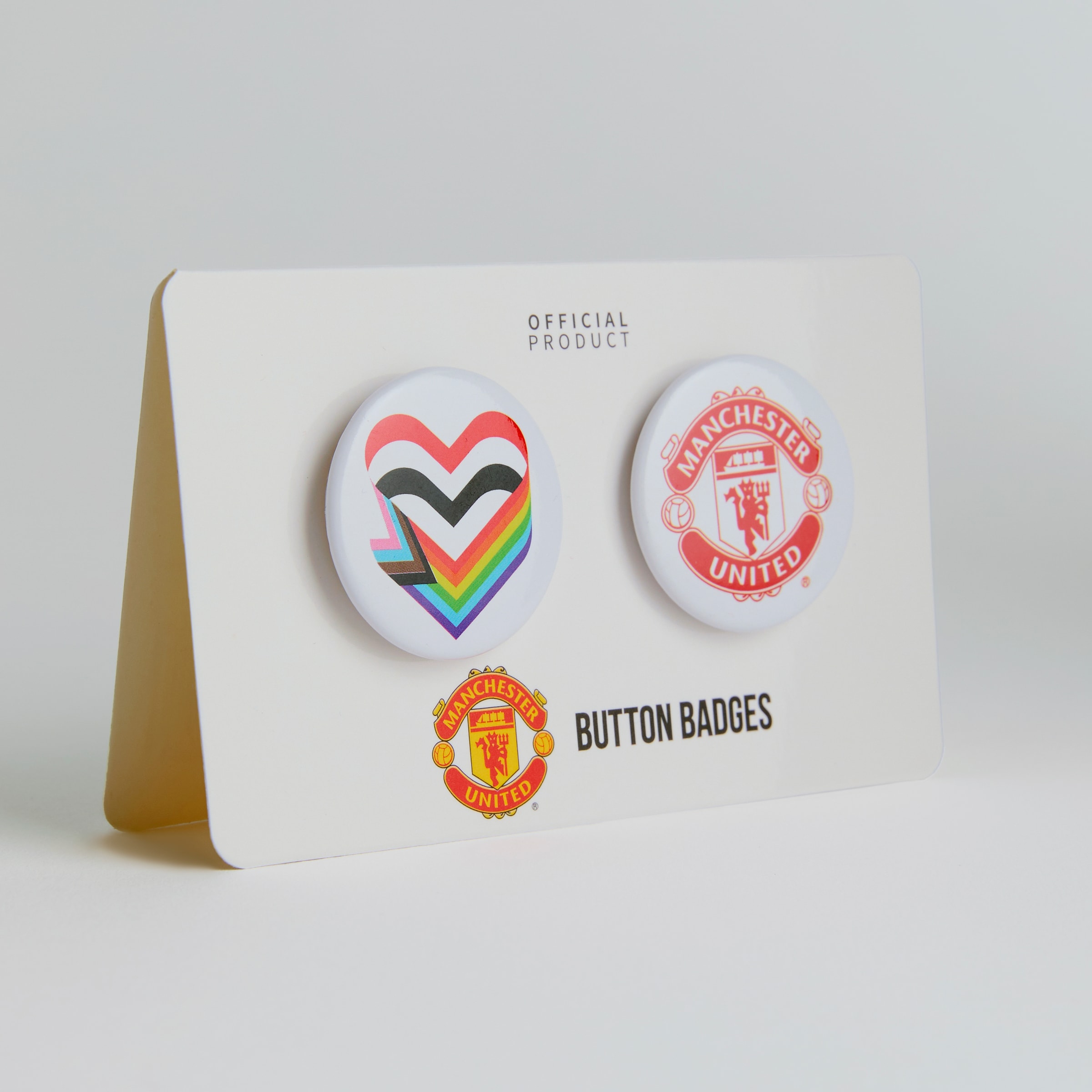 Manchester United Love United Button Badge Set White White Detail [2-4]
