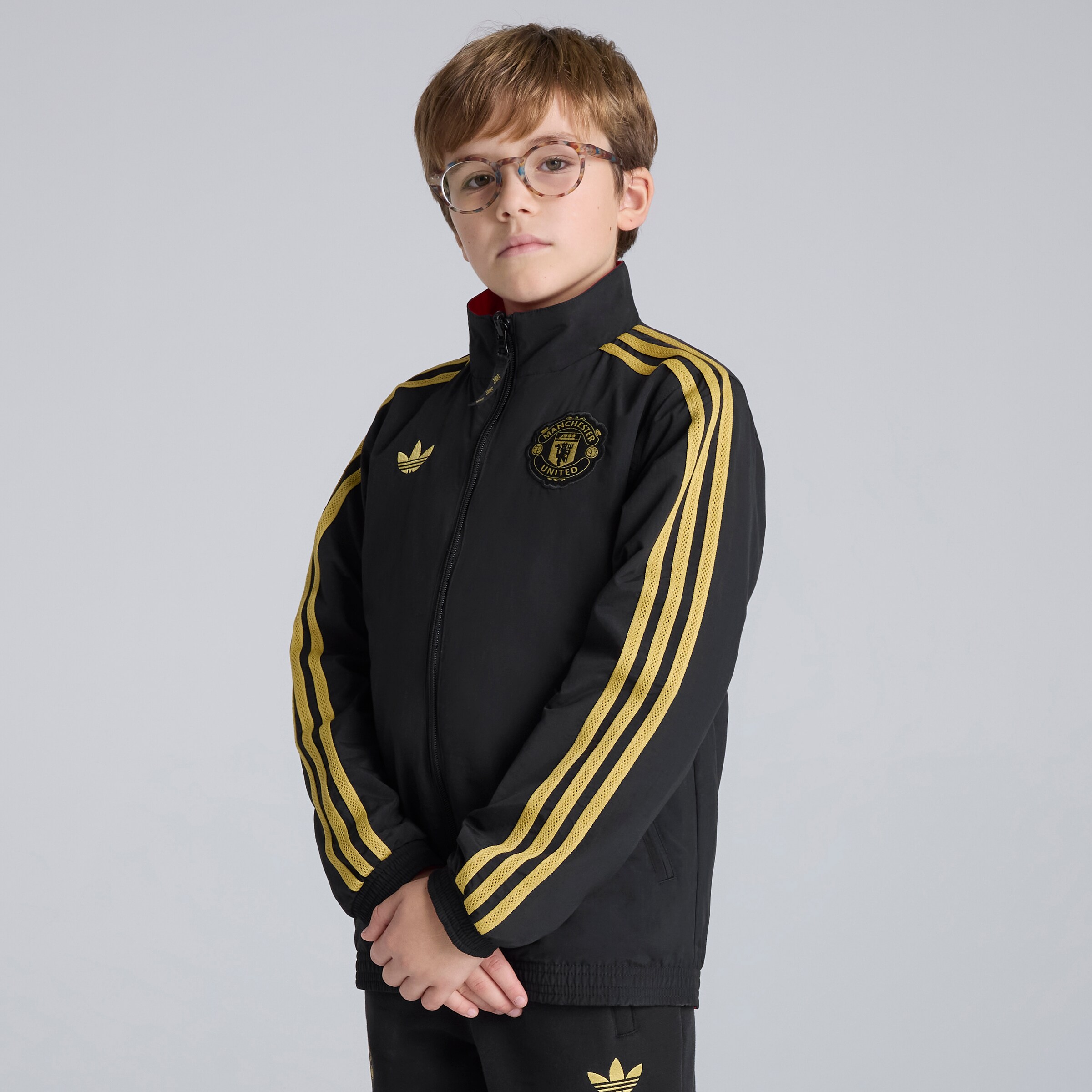Manchester United Cultural Story Reversible Jacket Kids 검정색 세부 사항 [4-8]