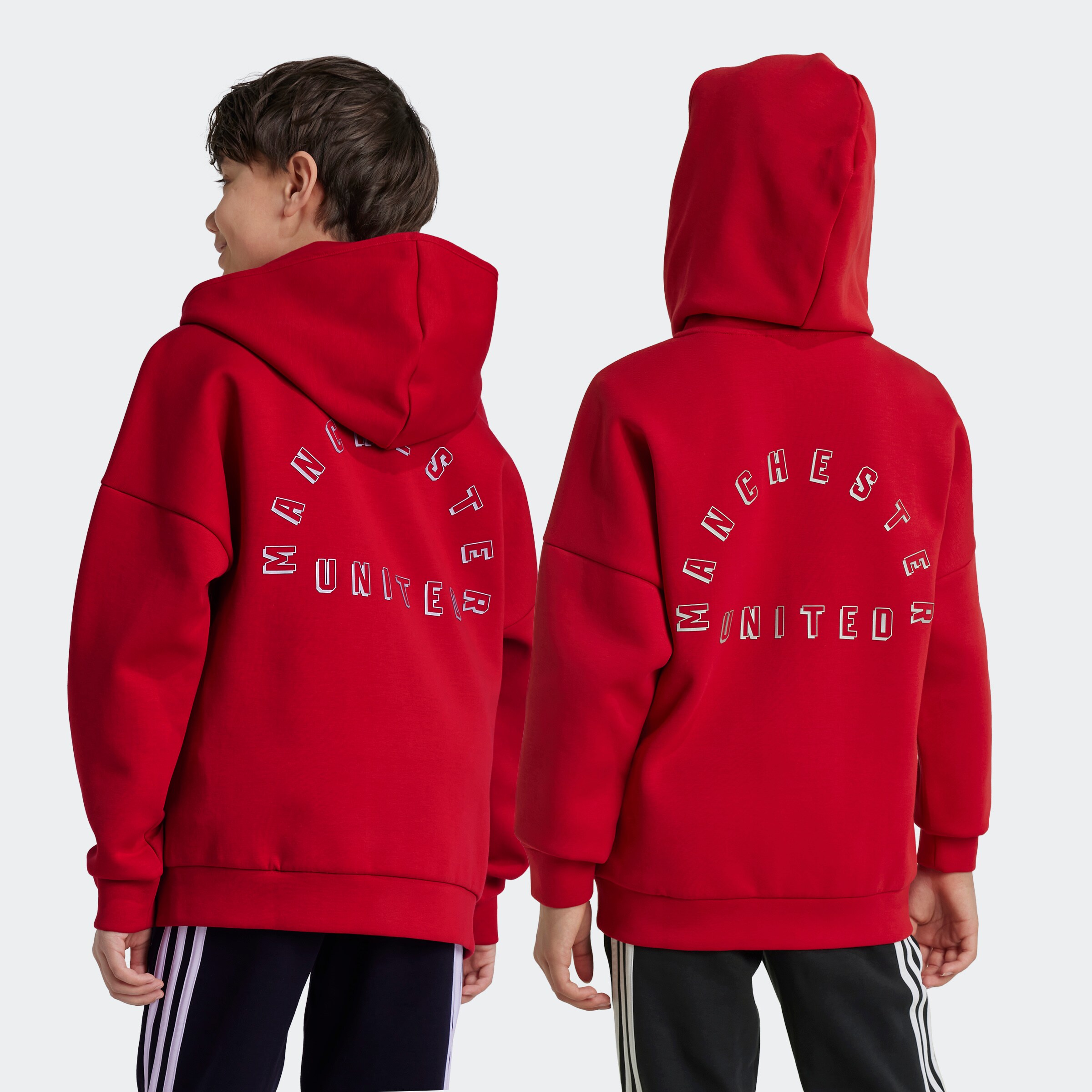 Manchester United x adidas Youth Manchester United Anthem Jacket Kids Red 빨간색 세부 사항 [2-5]
