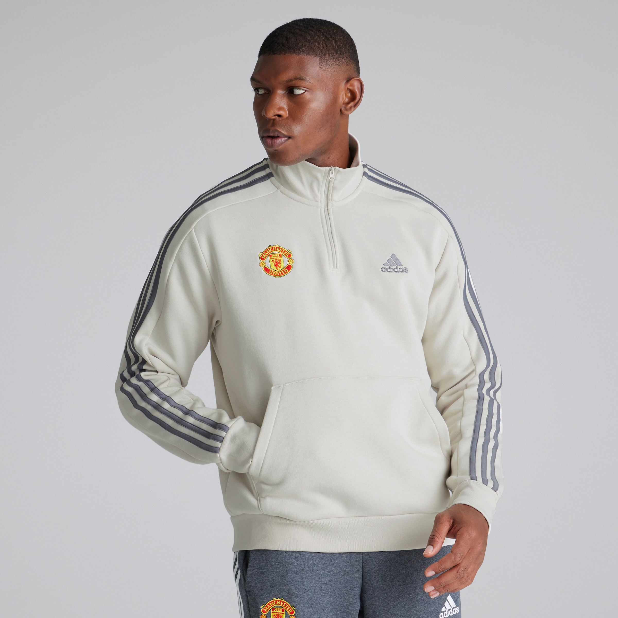 Buy Manchester United x adidas Mens Essentials Fleece 3-Stripes