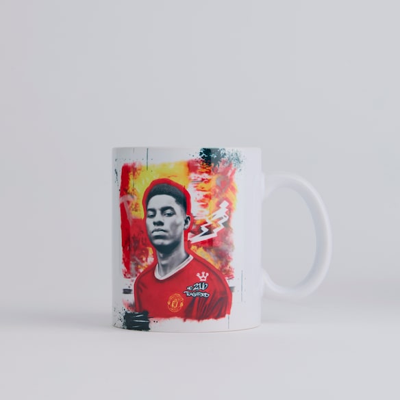 Manchester United Graffiti Rashford Mug White Blanco