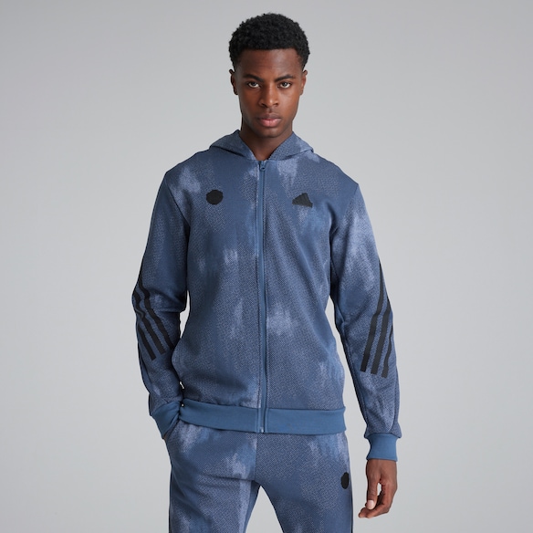 Manchester United x adidas Future Icons Graphic Full Zip Hoodie Blue Blue