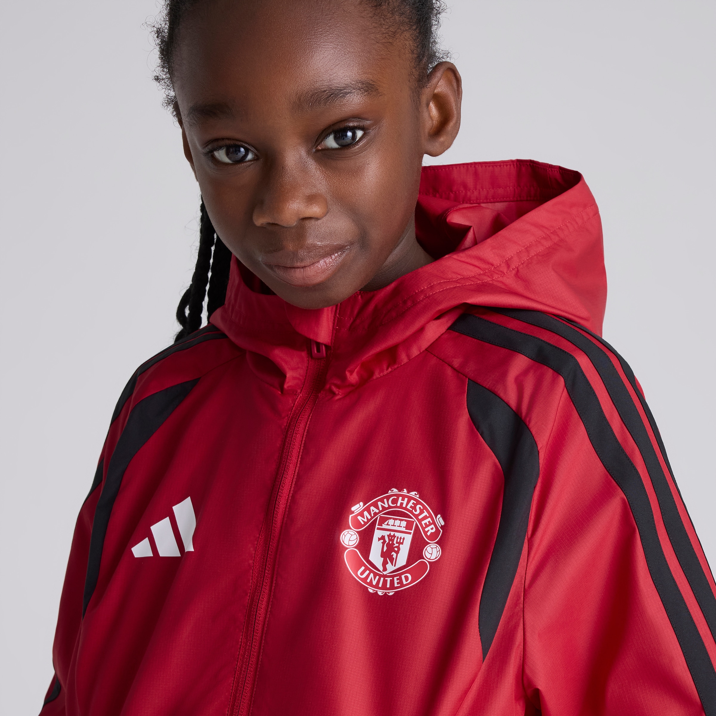 Manchester United Kids 26/27 Training Tiro All Weather Jacket Red Red Detail [4-6]