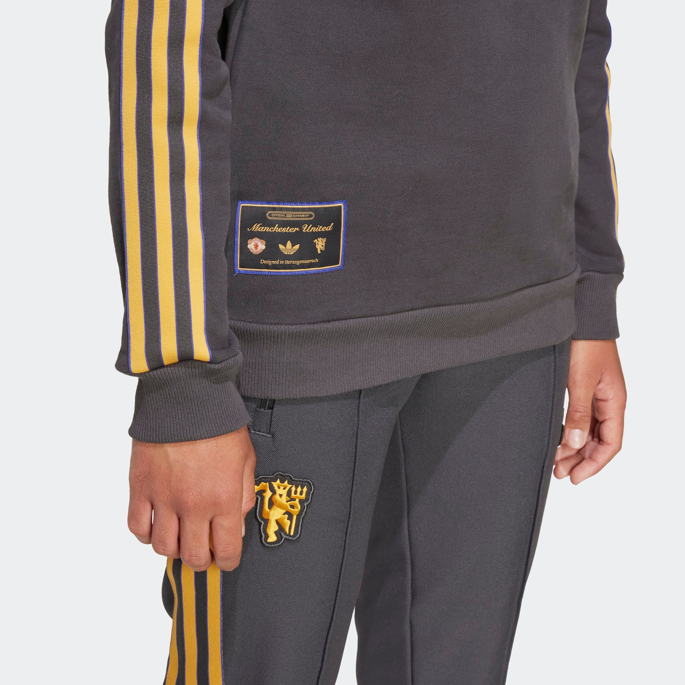 Manchester United Terrace Icons Sweatshirt Kids Noir Détail [7-9]