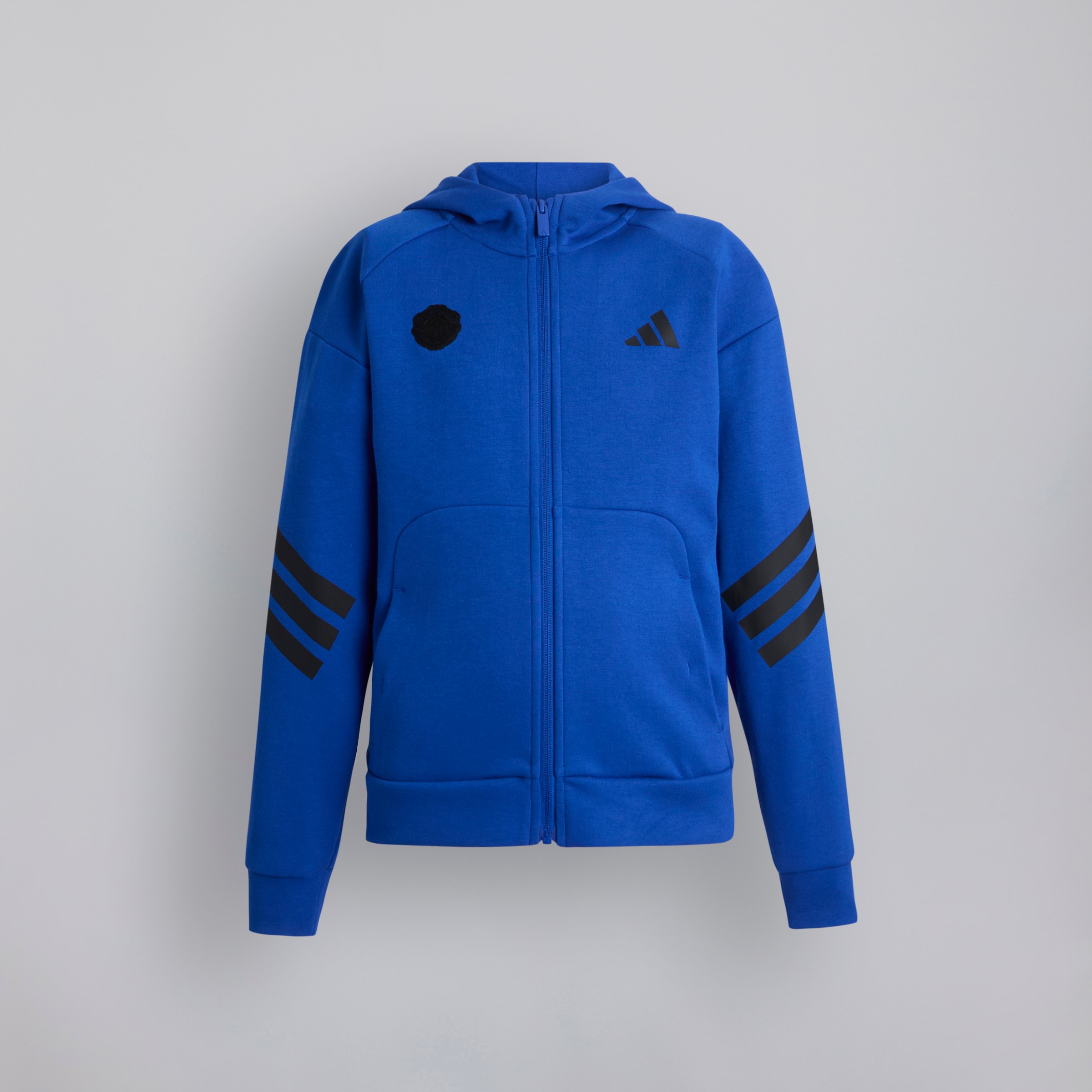 Manchester United x adidas Kids Future Icons Full Zip Hooded Track Top Blue Blue