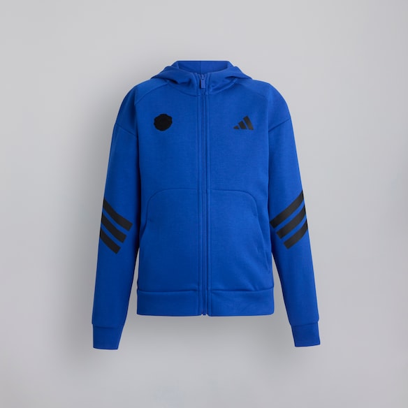 Manchester United x adidas Kids Future Icons Full Zip Hooded Track Top Blue Blue