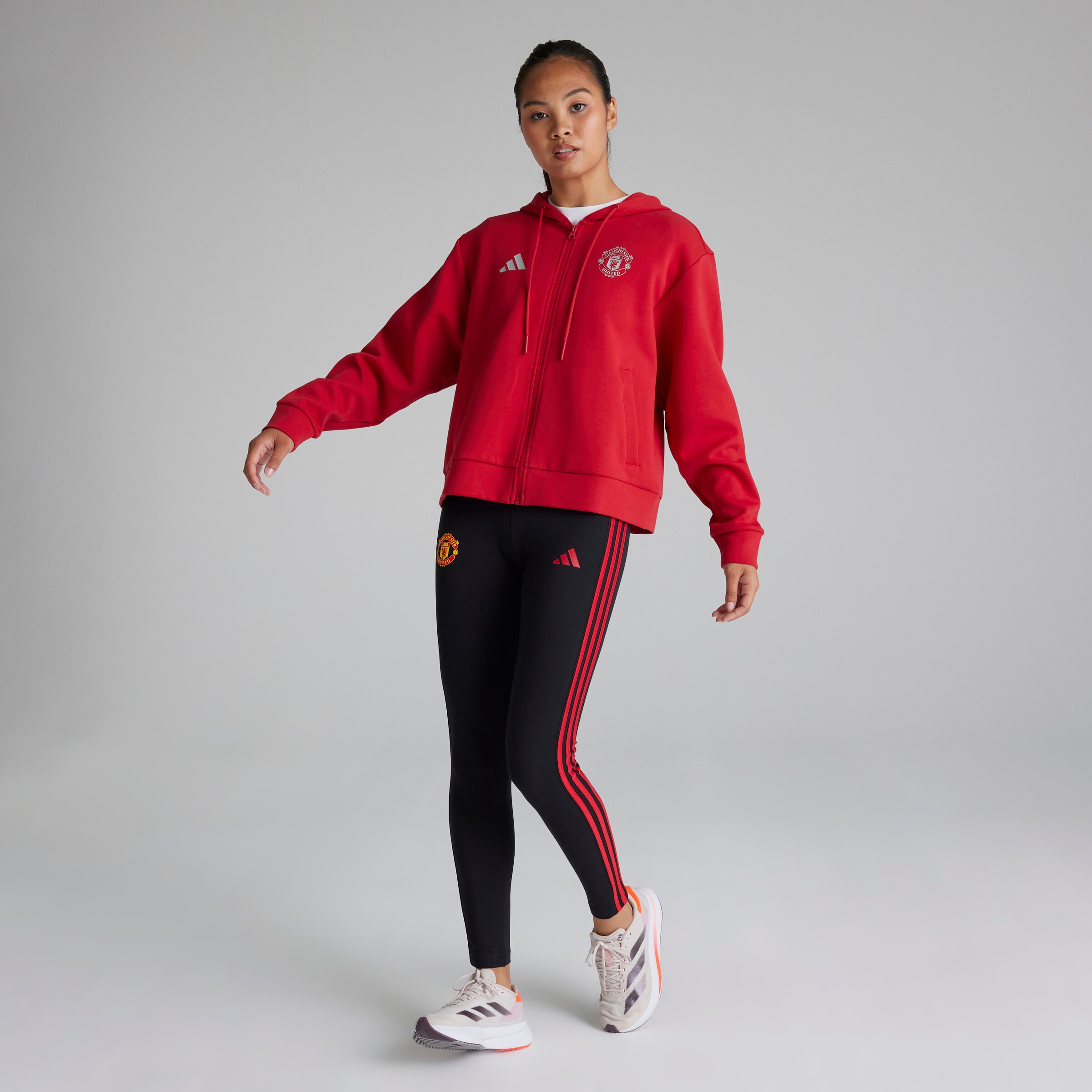 Manchester United Anthem Jacket Womens Red Detail [3-8]