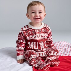Manchester United Baby Christmas Fairisle Sleepsui