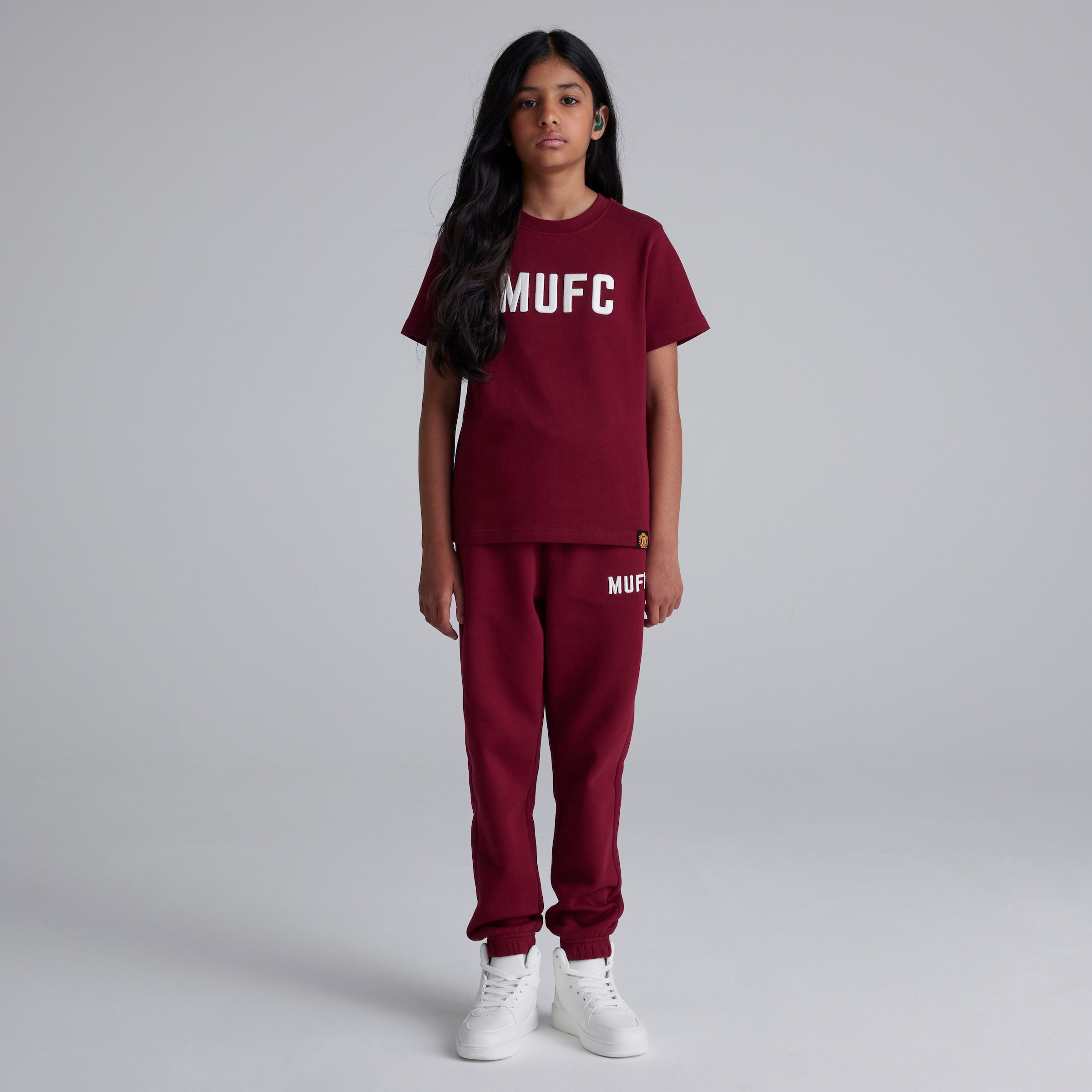 Manchester United Kids MUFC Joggers Burgundy Red Detail [2-6]