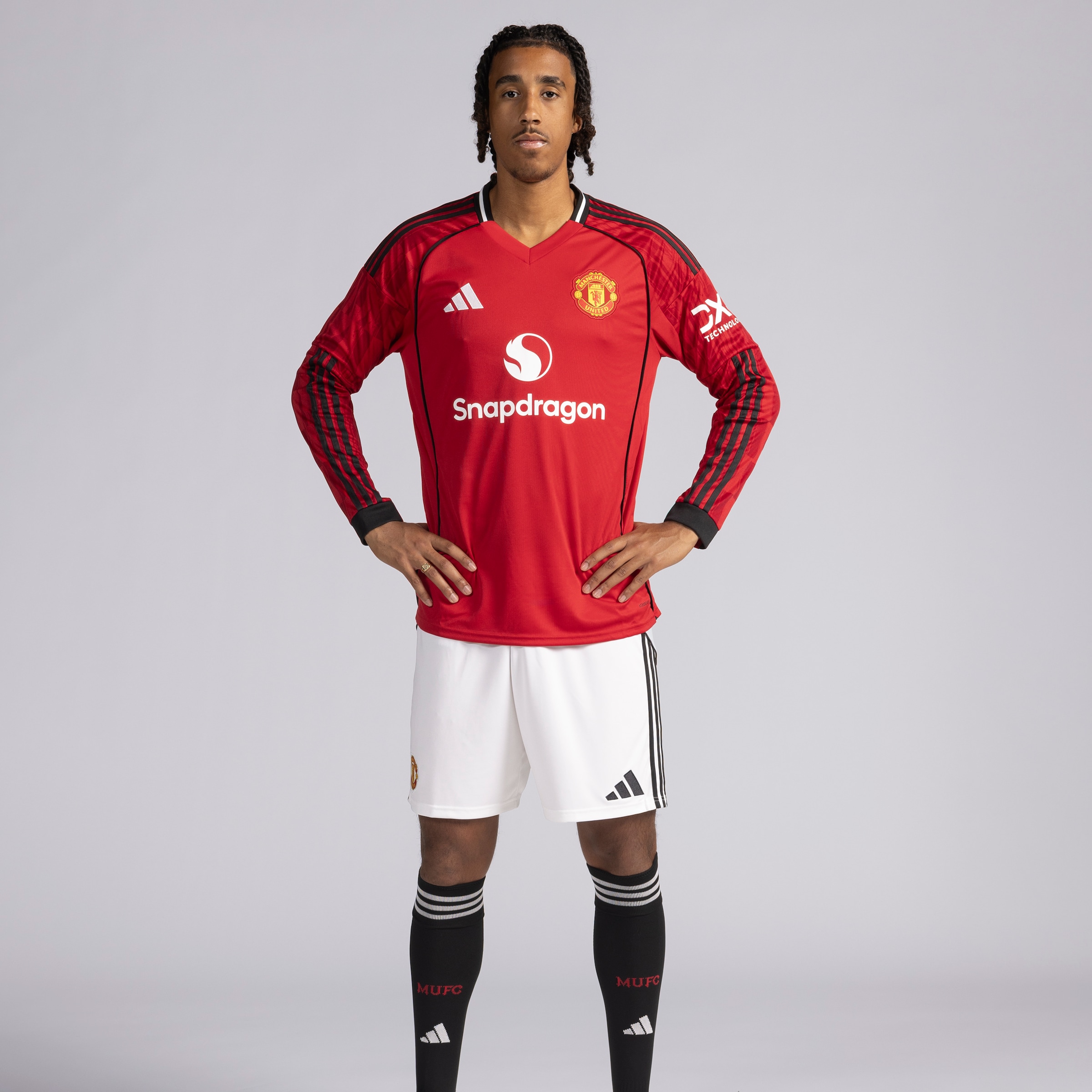 Manchester United 25/26 Home Long Sleeve Jersey Rot Detail [3-5]