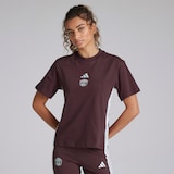 Manchester United x adidas Womens Essentials 3-Stripes Cotton T-Shirt Red