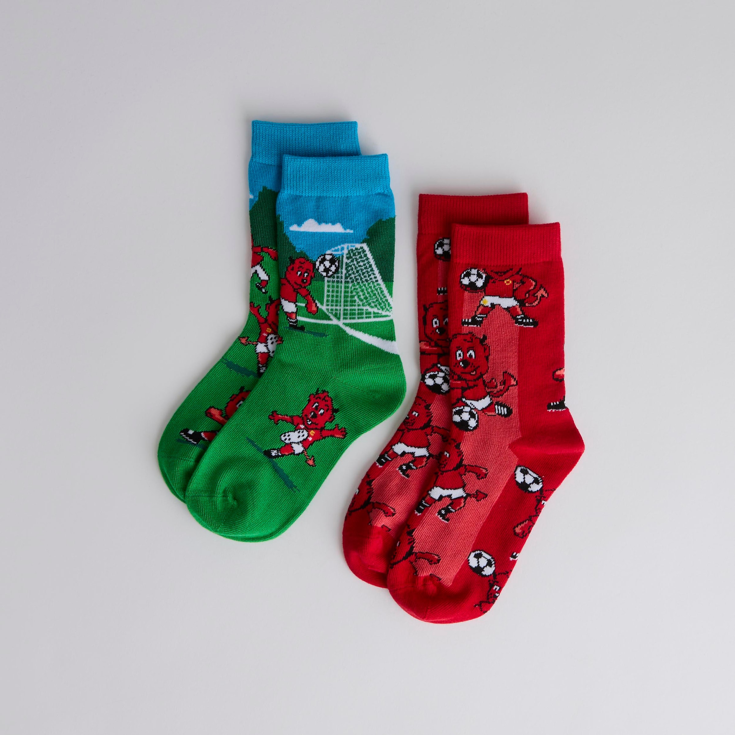 Manchester United Kids Fred the Red Socks 2 Pack Multi Detail [2-4]