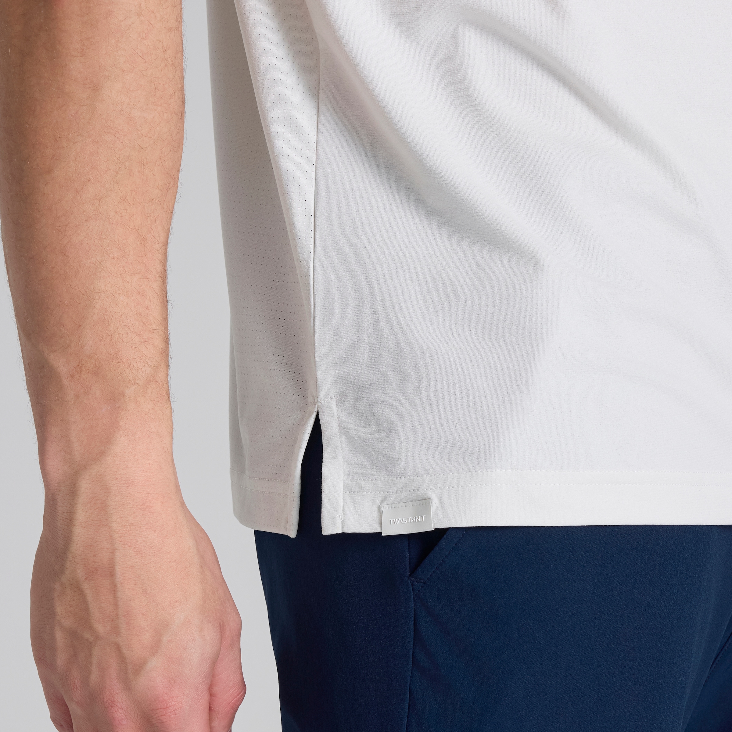 Manchester United x adidas Golf Beyond The Course Polo Shirt Grey Grey Detail [4-5]