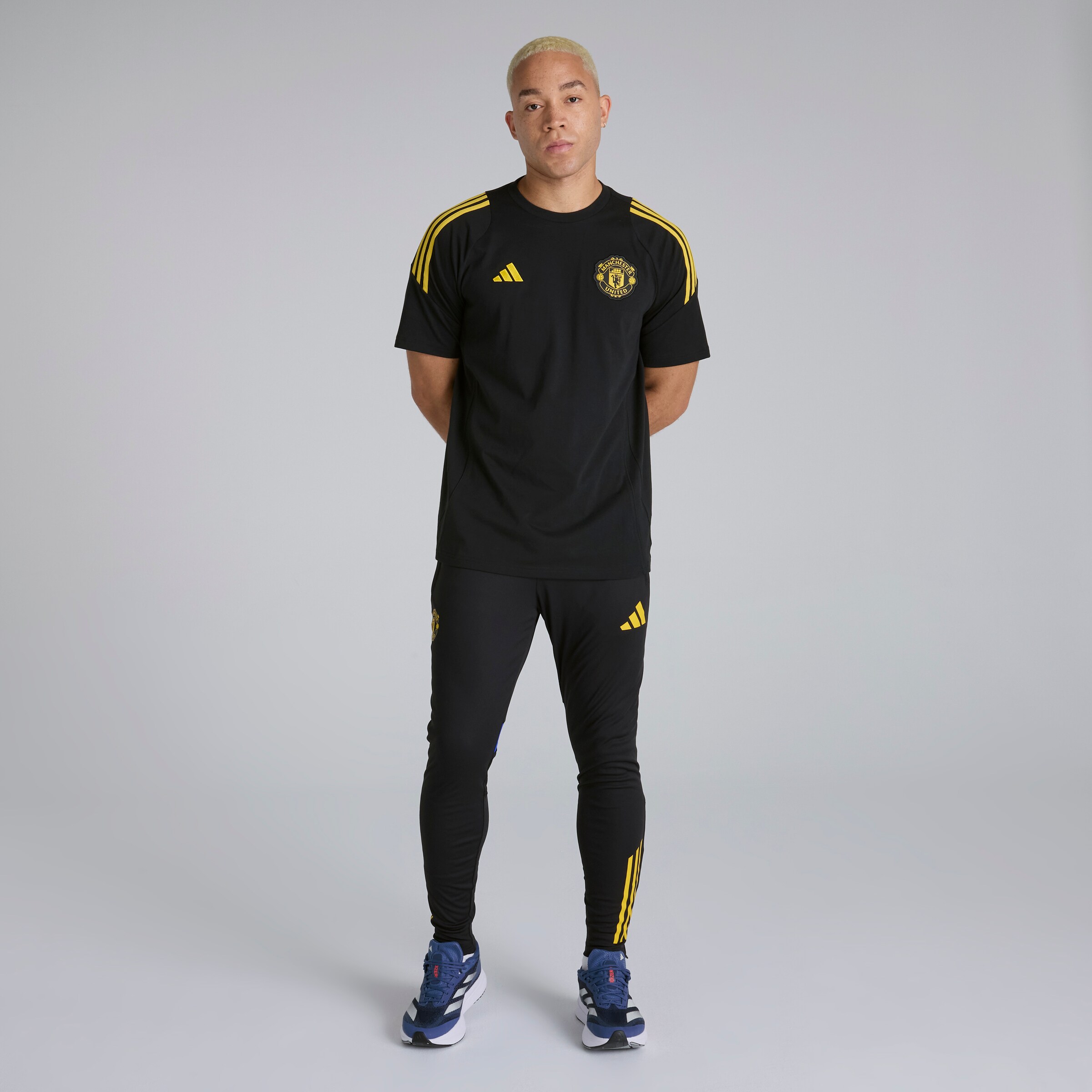 Manchester United Tiro 25 Competition Cotton T-Shirt Black Detail [3-4]