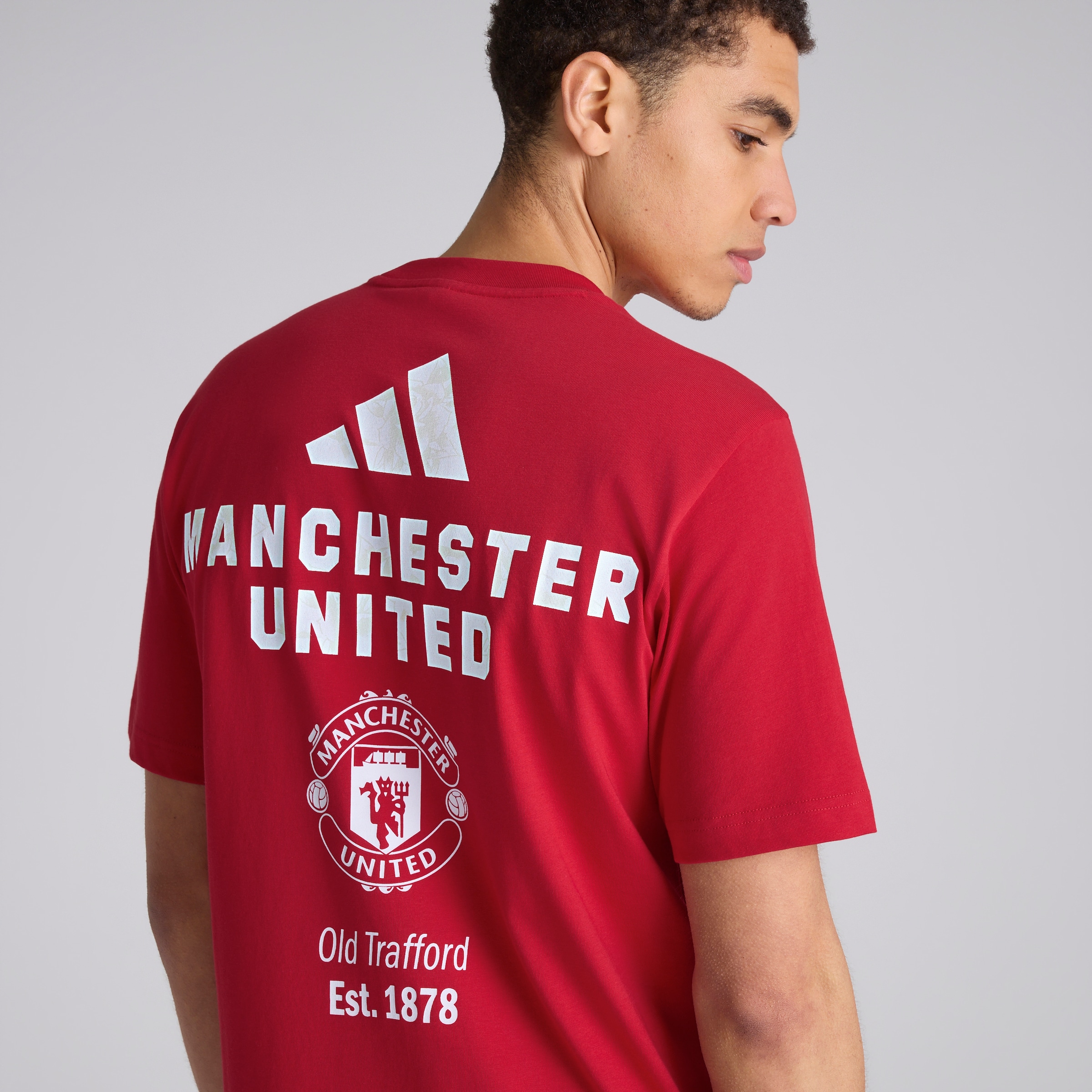 Manchester United x adidas Seasonal Graphic T-Shirt Red Rot Detail [5-5]