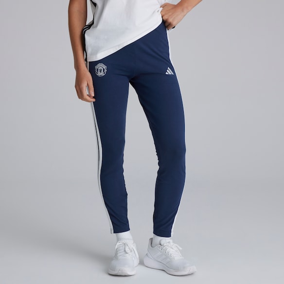 Manchester United x adidas Womens Essentials 3-Stripes Cotton Leggings Blue Blue