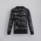 Manchester United x adidas Kids Essentials Camo Full Zip Hoodie Black