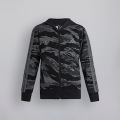 Manchester United x adidas Kids Essentials Camo Full Zip Hoodie Black