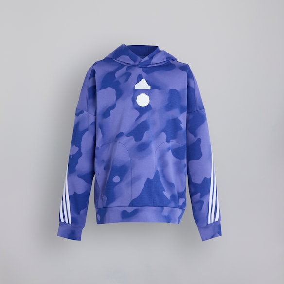 Manchester United x adidas Kids Future Icons Camo Print Hoodie Blue Blue