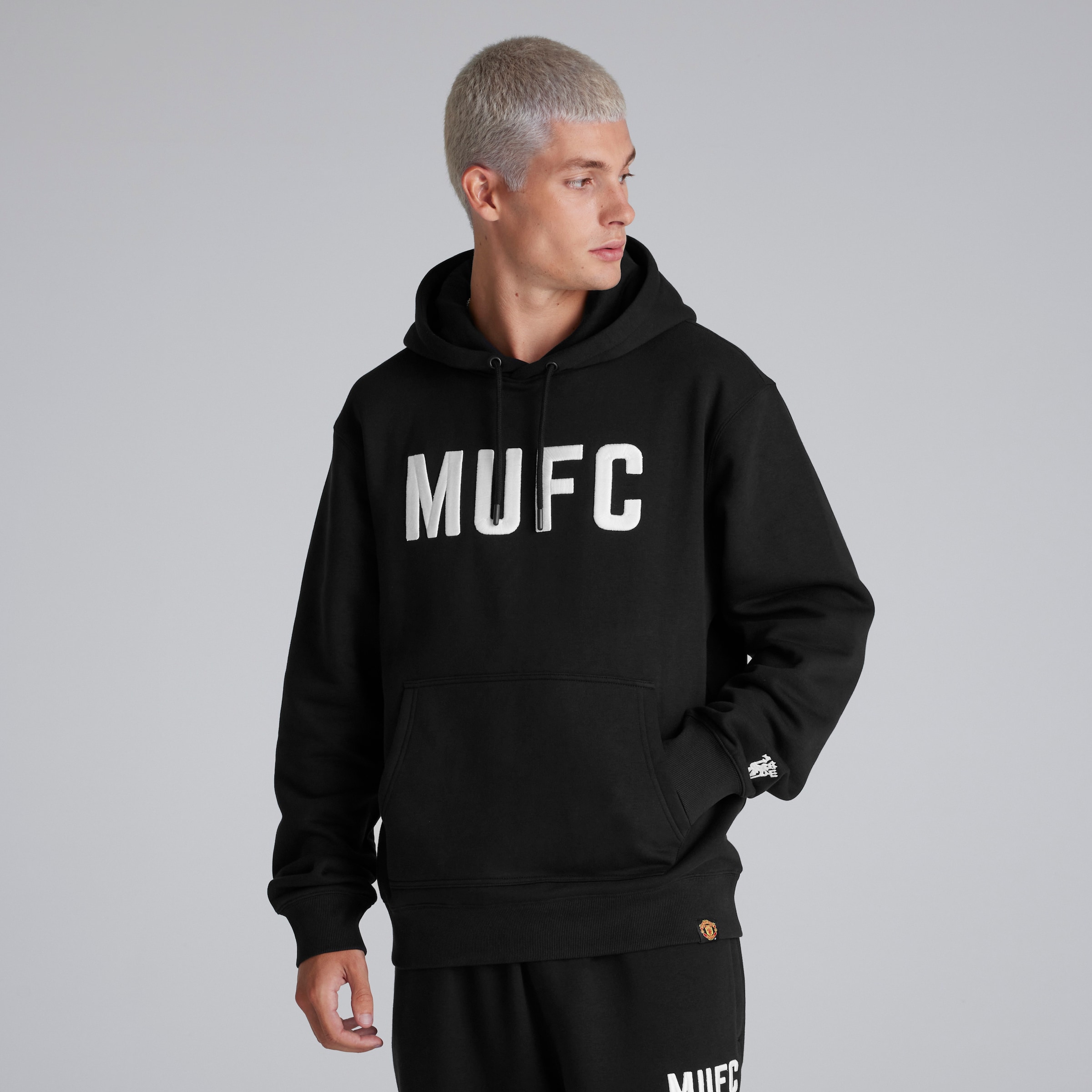 Buy Manchester United Mens MUFC Overhead Hoodie Black Manchester United Store