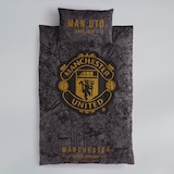 Manchester United Elevated Cotton Single Duvet Cover Black