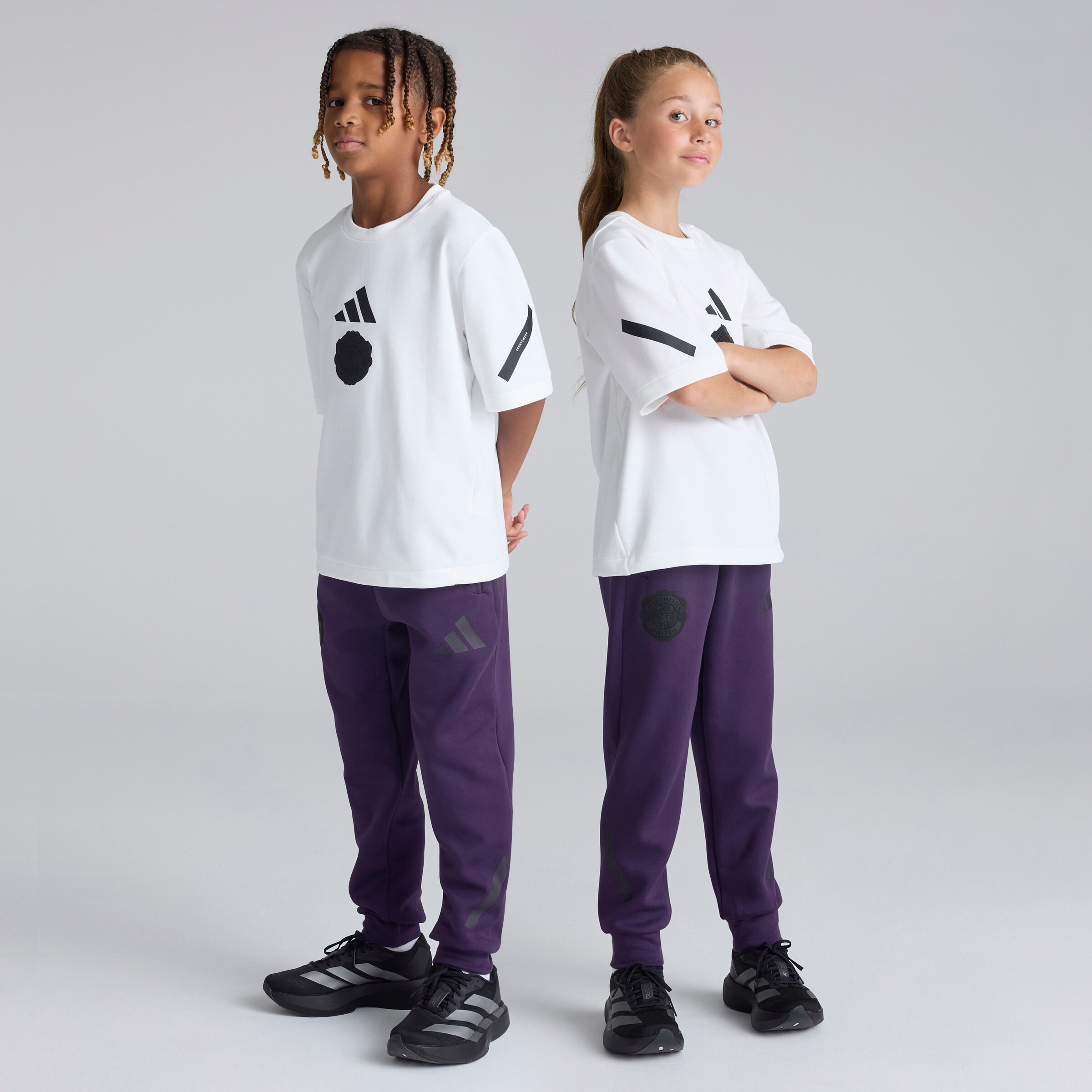 Manchester United x adidas Kids Z.N.E. Tapered Tracksuit Bottoms Purple Purple Detail [2-6]