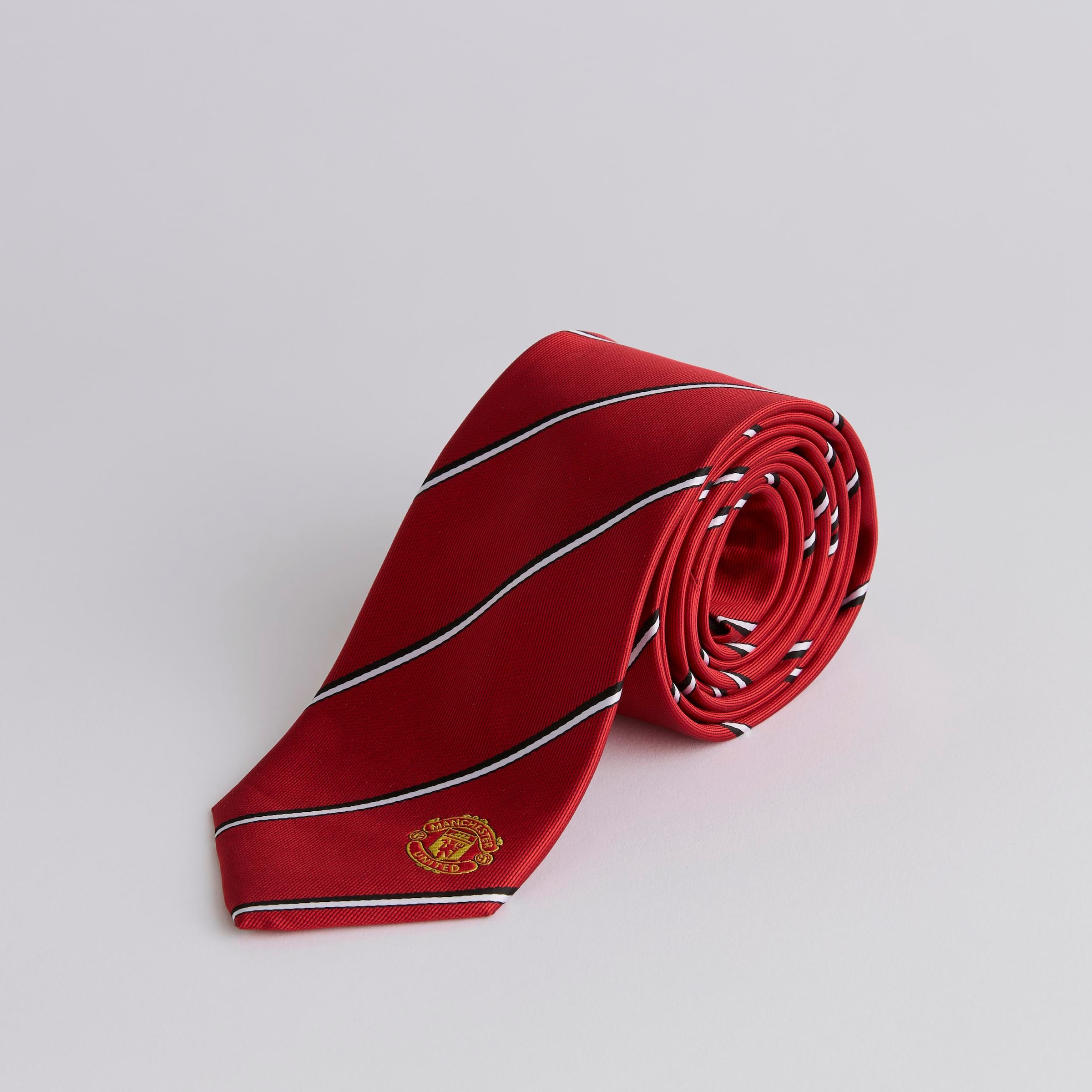 Manchester United Stripe Crest Tie Red Detail [1-4]