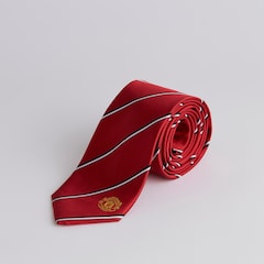 Manchester United Stripe Crest Tie Red