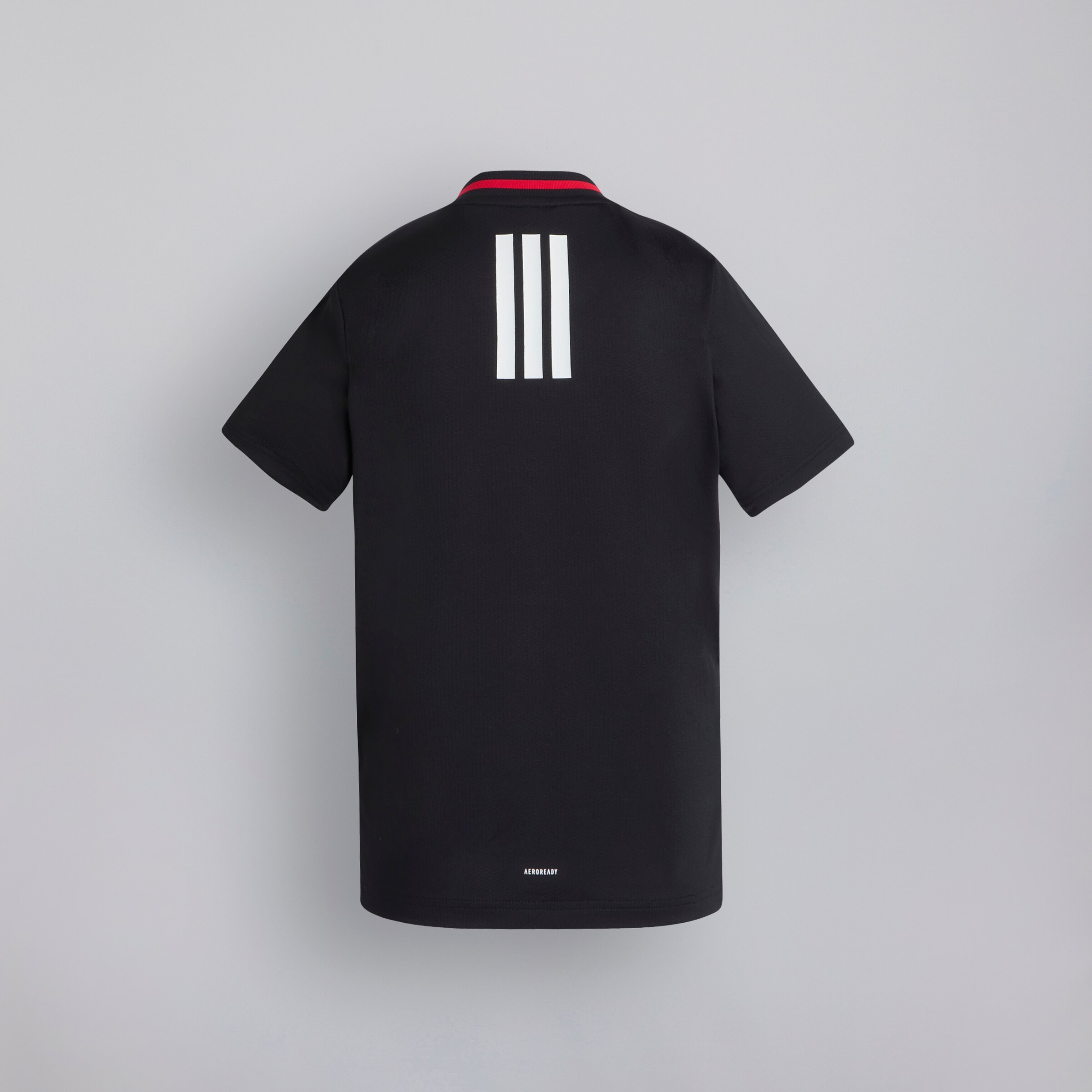 Manchester United x adidas Kids Golf Sport Collar Polo Shirt Black Noir Détail [2-2]