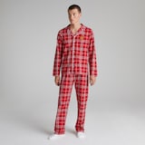 Manchester United Mens Check Long Sleeve Pyjama Set Red
