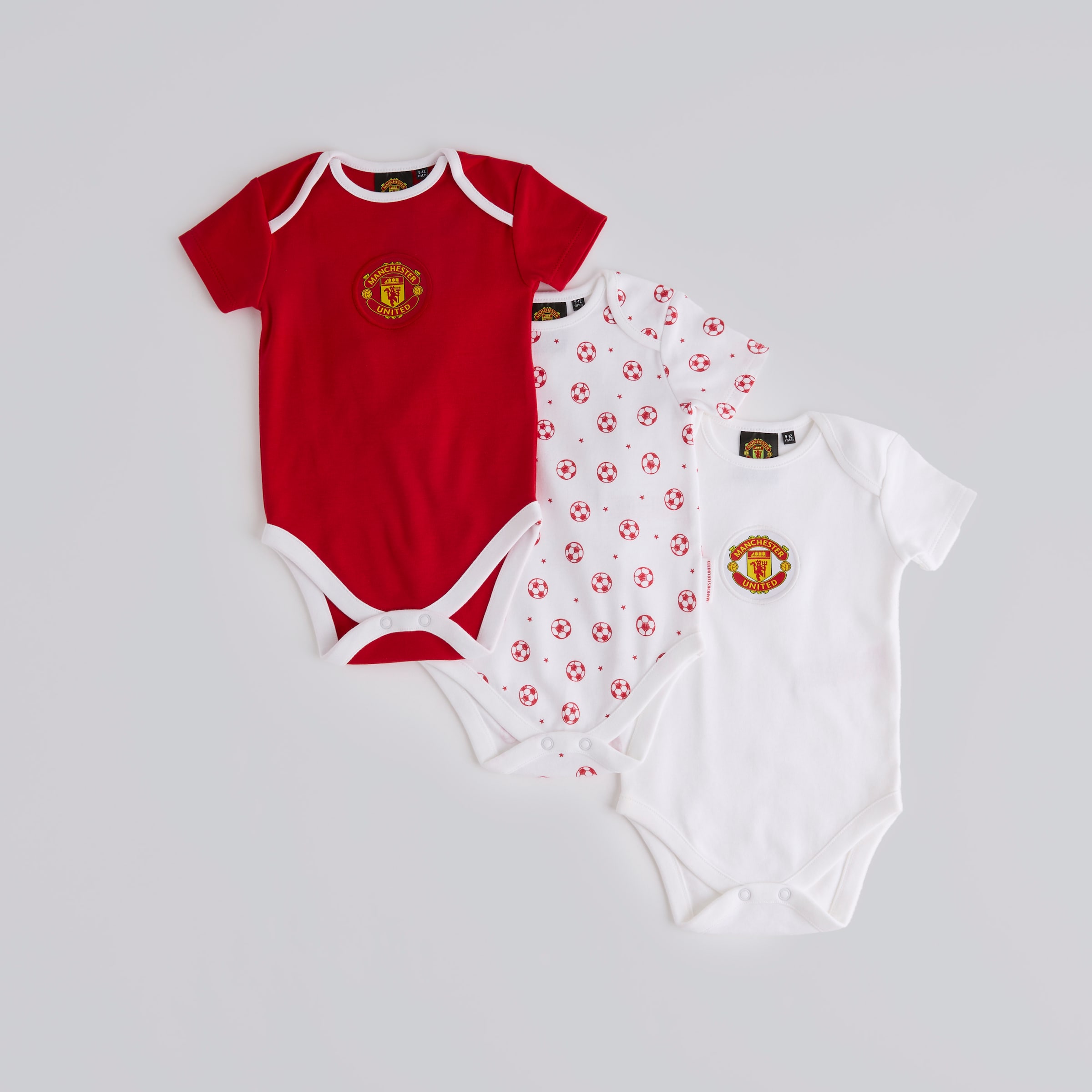 Manchester United Baby Printed Bodysuits 3 Pack Multi Multi