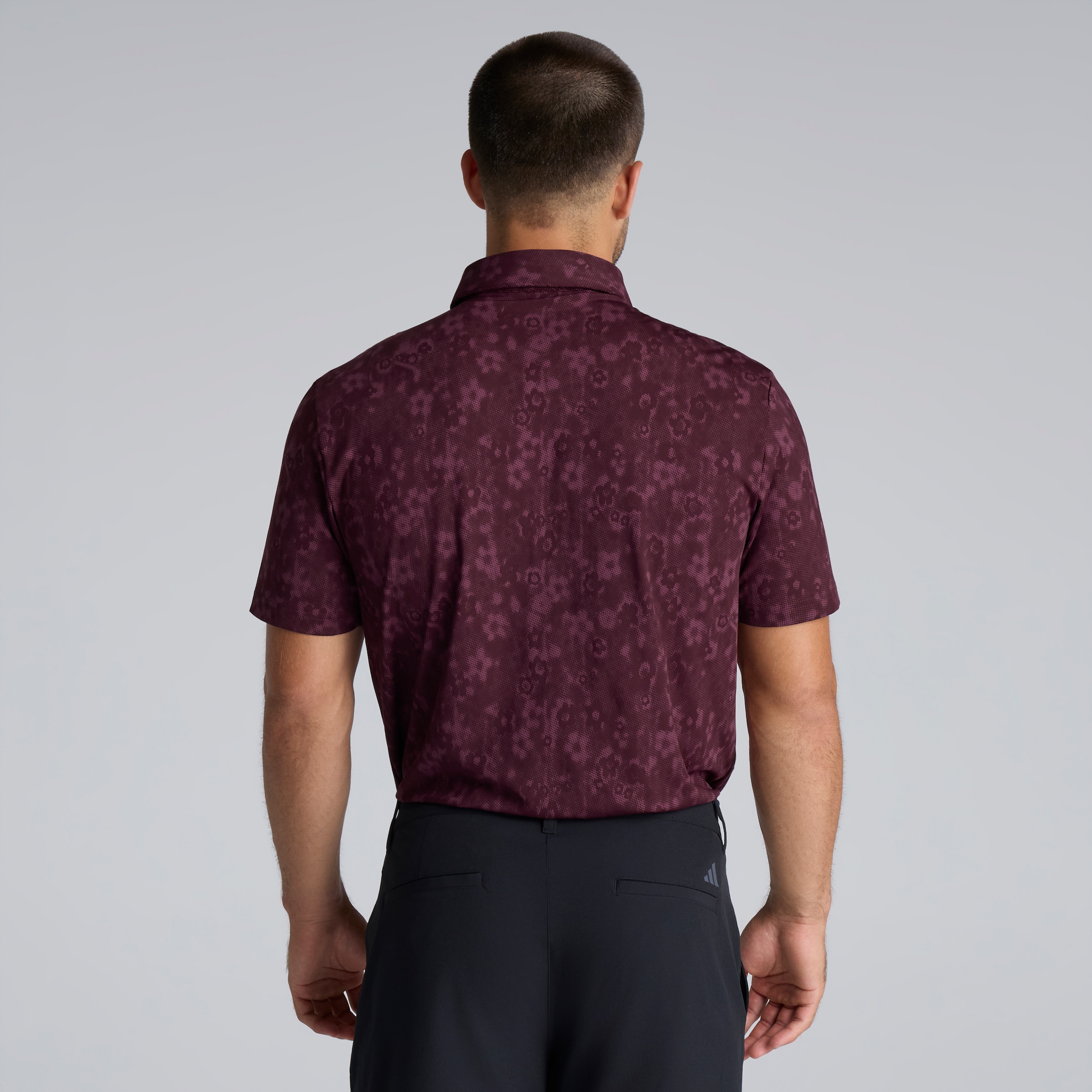 Manchester United x adidas Golf Ultimate 365 Polo Shirt Maroon Brown Detail [2-5]