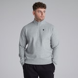 Manchester United Devil Essentials 1/4 Zip Sweatshirt Grey