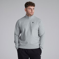 Manchester United Devil Essentials 1/4 Zip Sweatshirt Grey