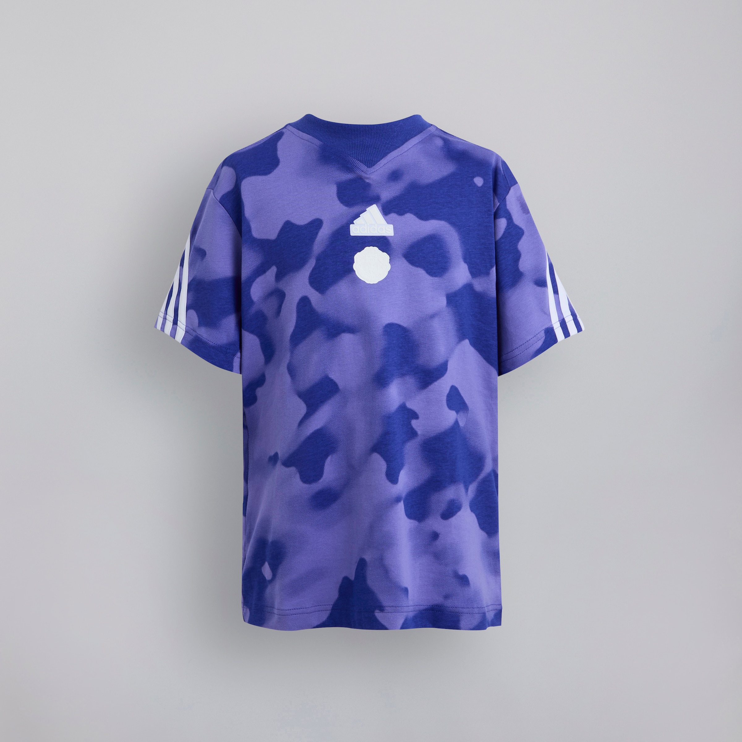 Manchester United Adidas Youth Future Icons Camo Printed T Shirt Blue