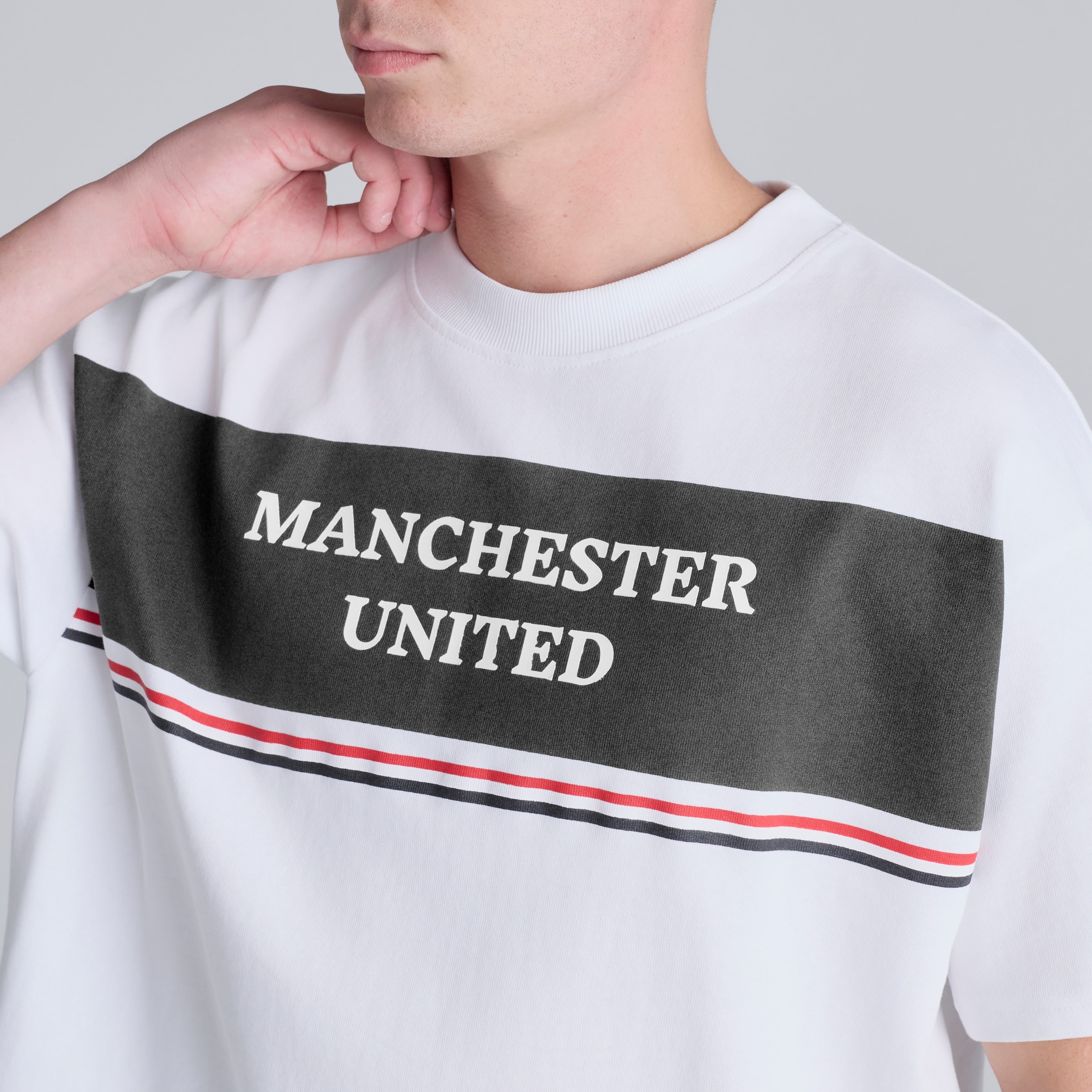 Manchester United Club Colours T-Shirt White Blanc Détail [4-5]
