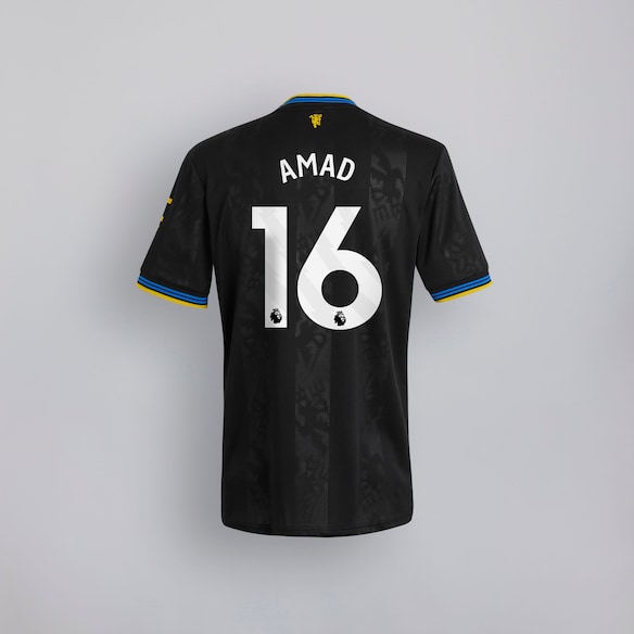 Manchester United 25/26 Third Jersey with Amad 16 EPL Printing & Badge Schwarz
