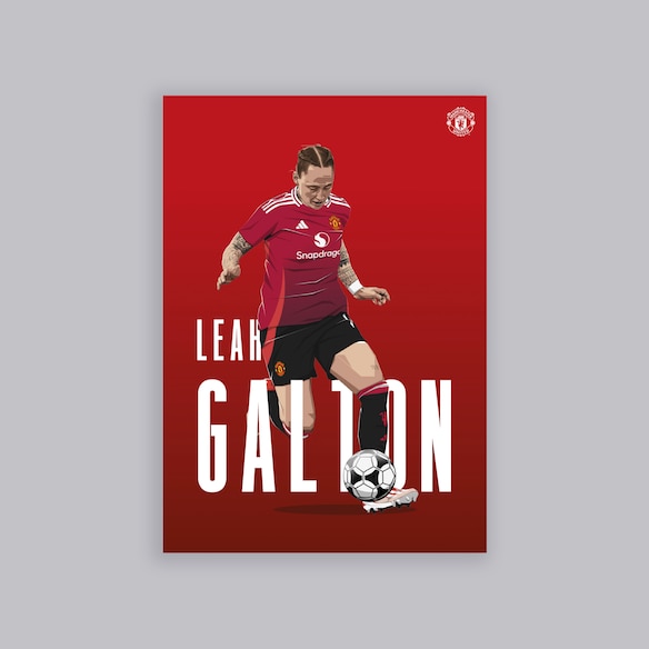 Manchester United Galton Illustrated A2 Poster Red