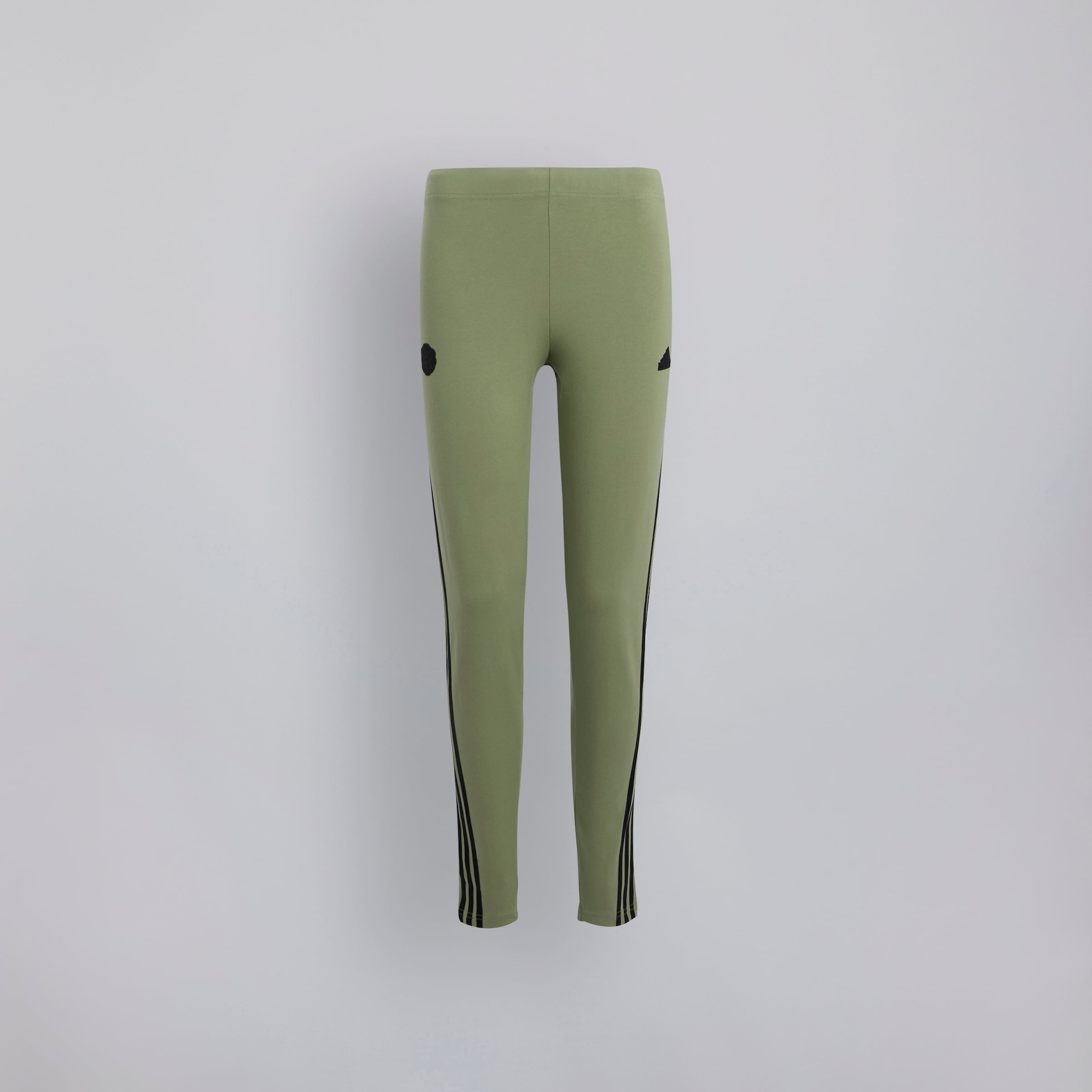 Manchester United x adidas Womens Future Icons 3-Stripes Leggings Green Green Detail [6-7]
