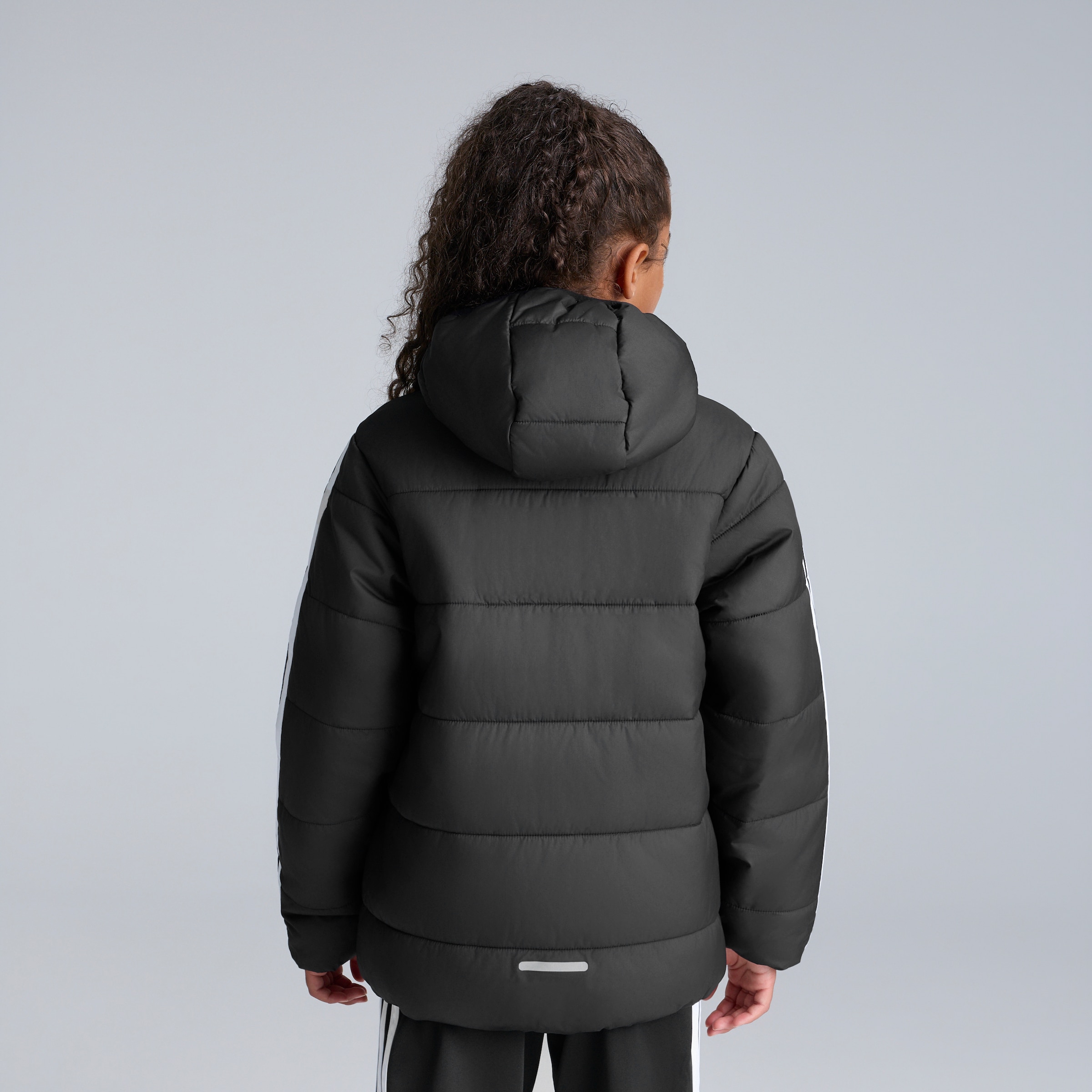 Manchester United x adidas Kids Essentials 3-Stripes Padded Jacket Black Black Detail [2-6]