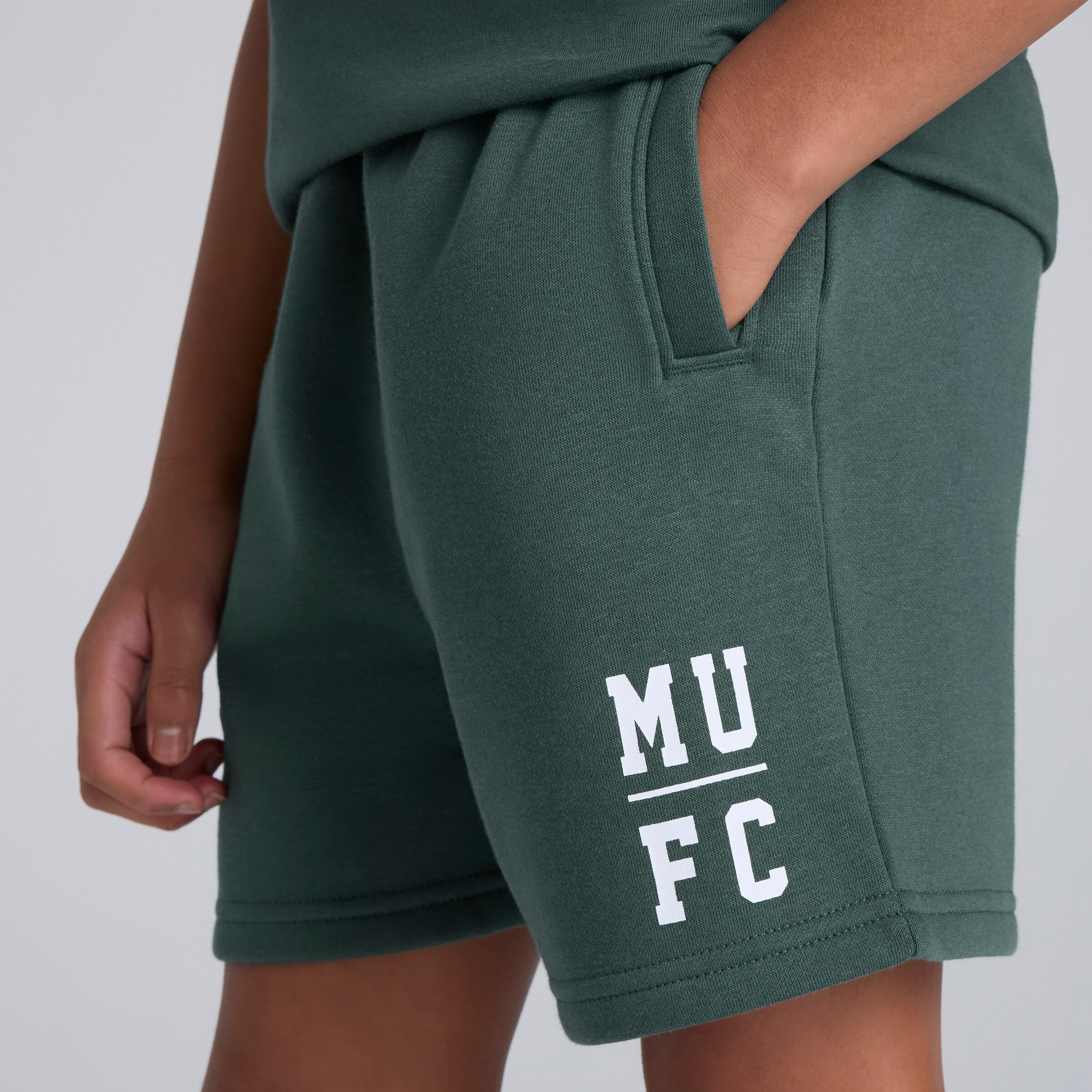 Manchester United Kids Varsity Print Shorts Green Green Detail [4-4]