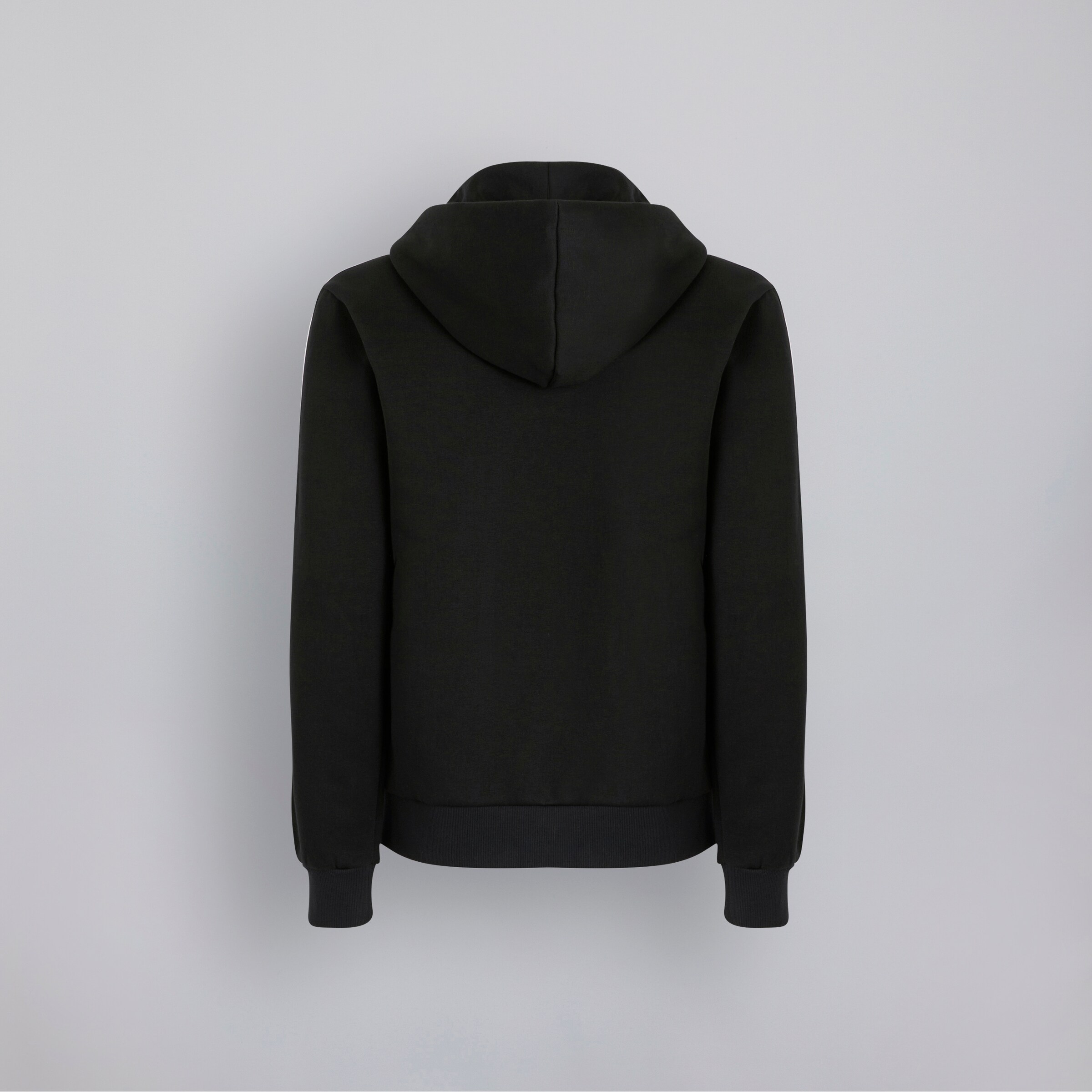 Manchester United x adidas Womens Essentials 3-Stripes Full-Zip Fleece Hoodie Black Black Detail [7-7]