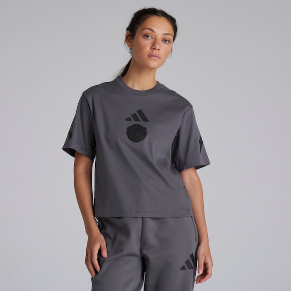 Manchester United x adidas Womens Z.N.E. T-Shirt Grey Grey
