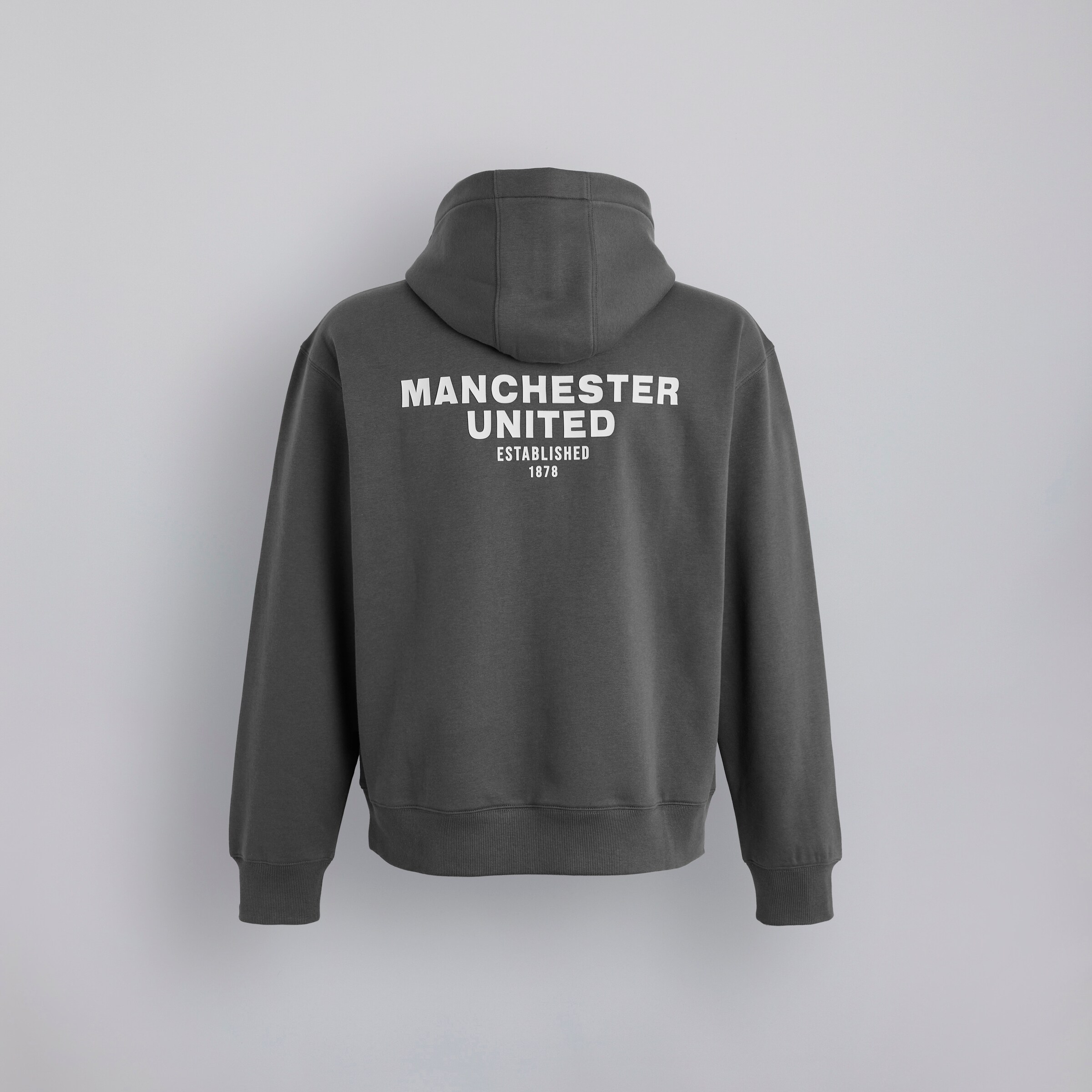 Manchester United Womens Back Print Overhead Hoodie Slate Grey Detail [7-7]